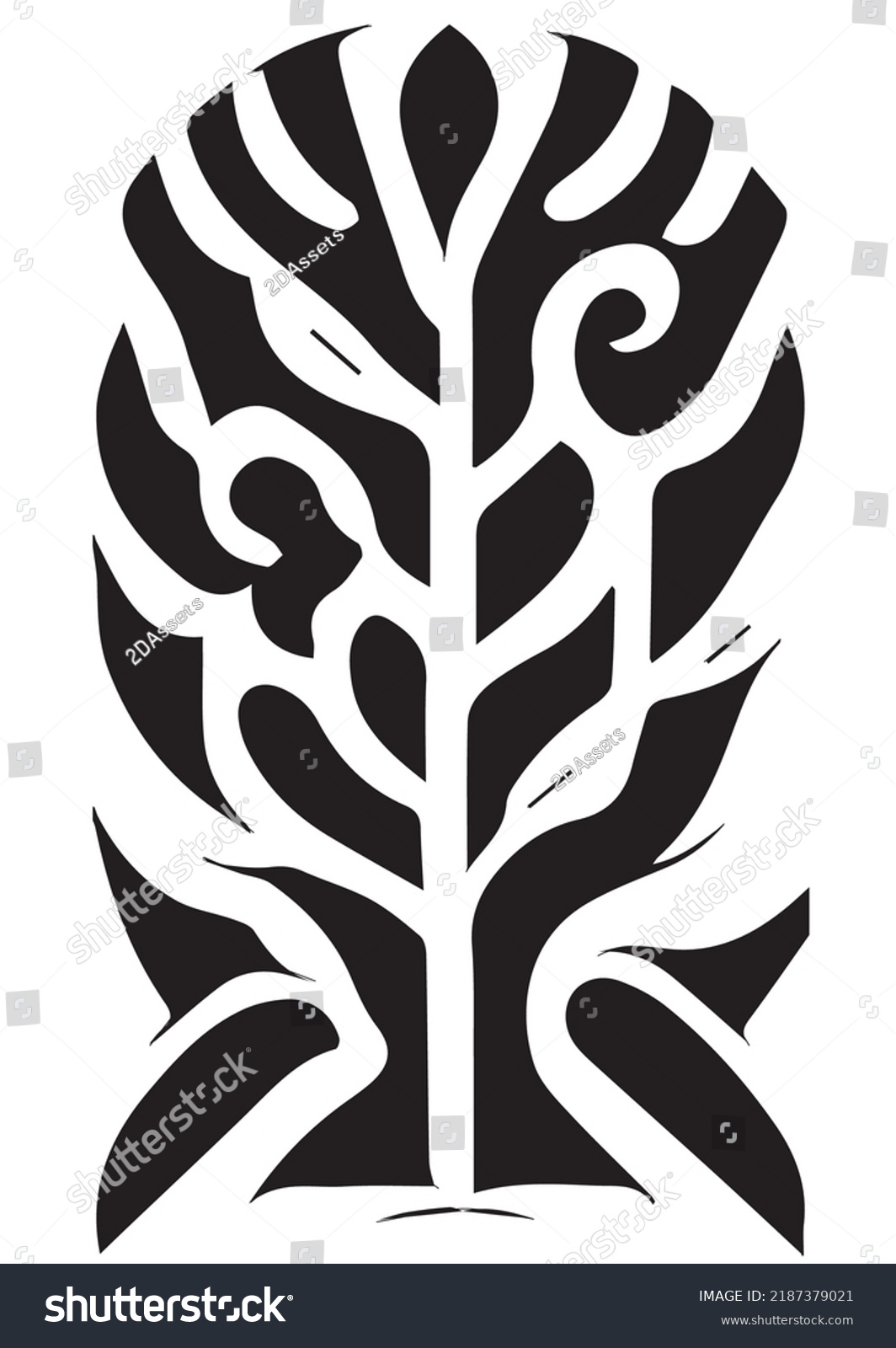 Tree Swirl Symbol Ink Printing Stock Vector Royalty Free 2187379021 Shutterstock 