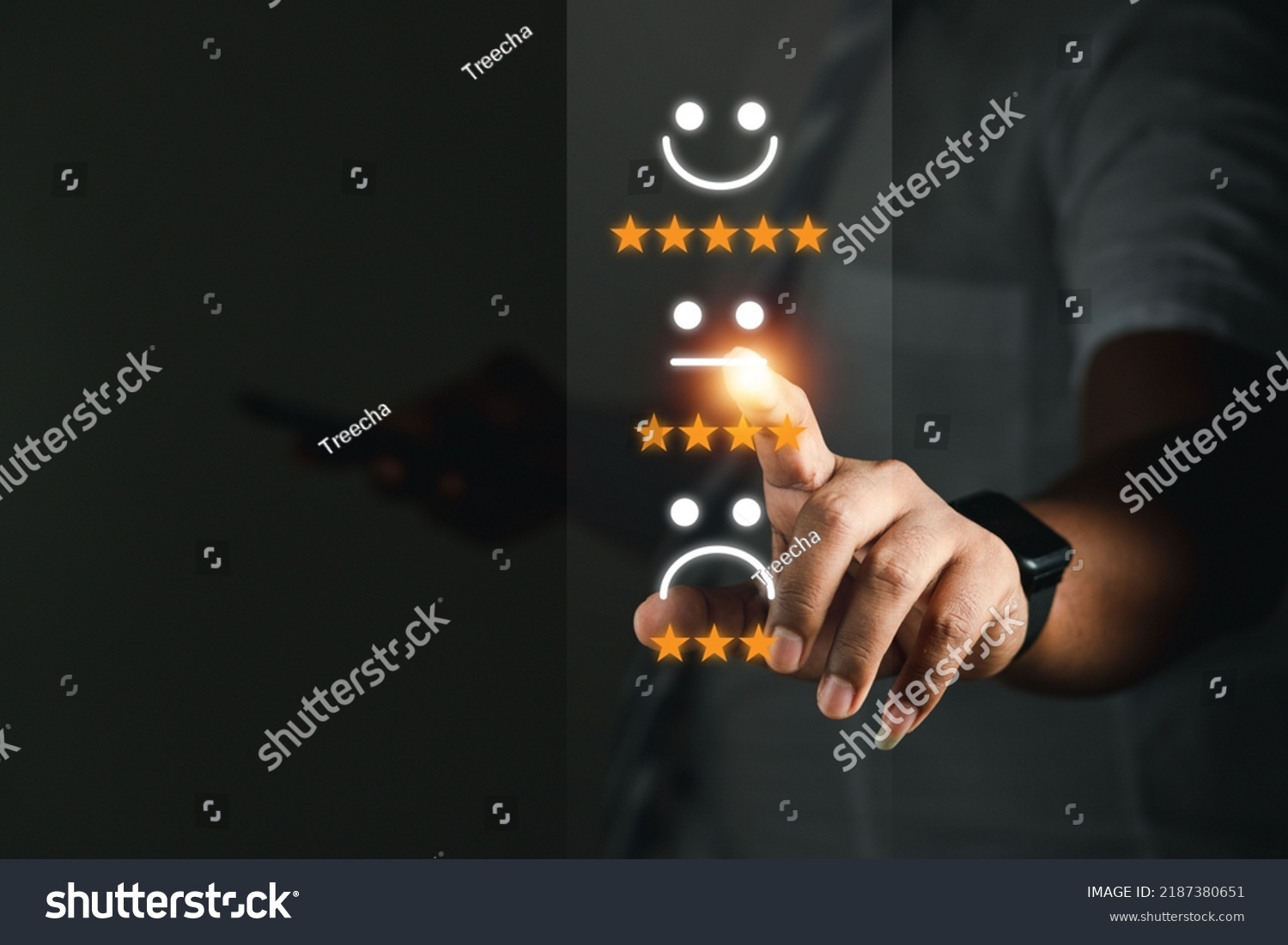 Satisfaction Concept Business People Showing Emoticons Stock Photo ...