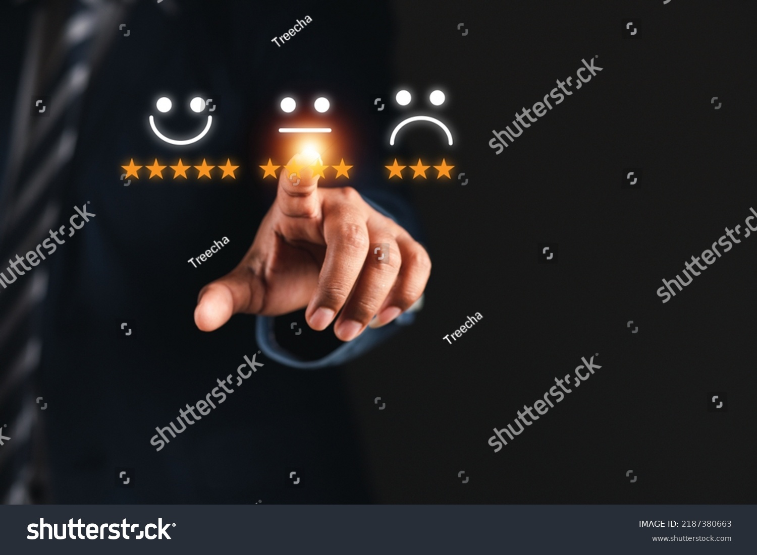 Satisfaction Concept Business People Showing Emoticons Stock Photo ...