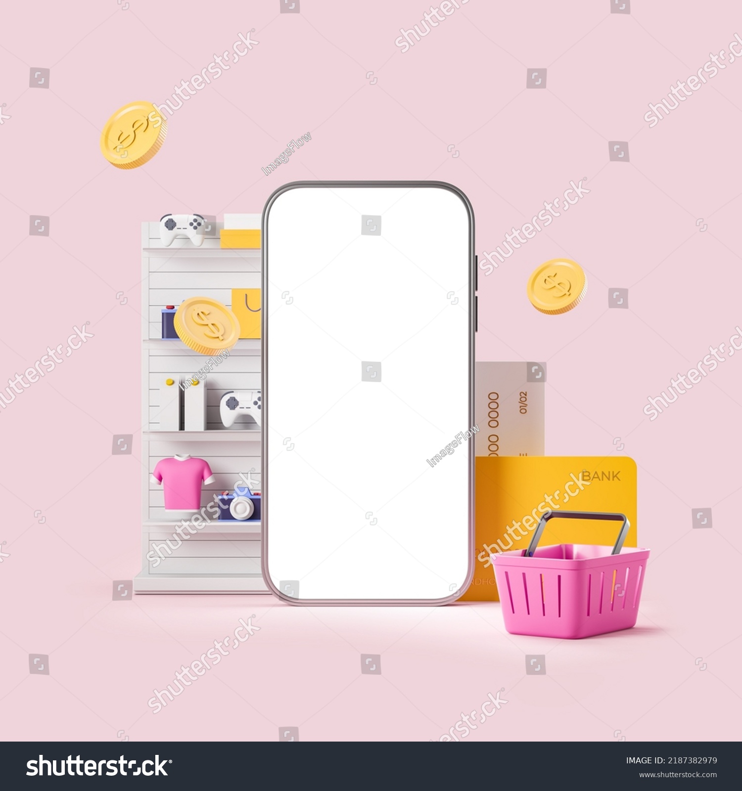 Large Phone Mockup Empty Display Products Stock Illustration 2187382979 ...