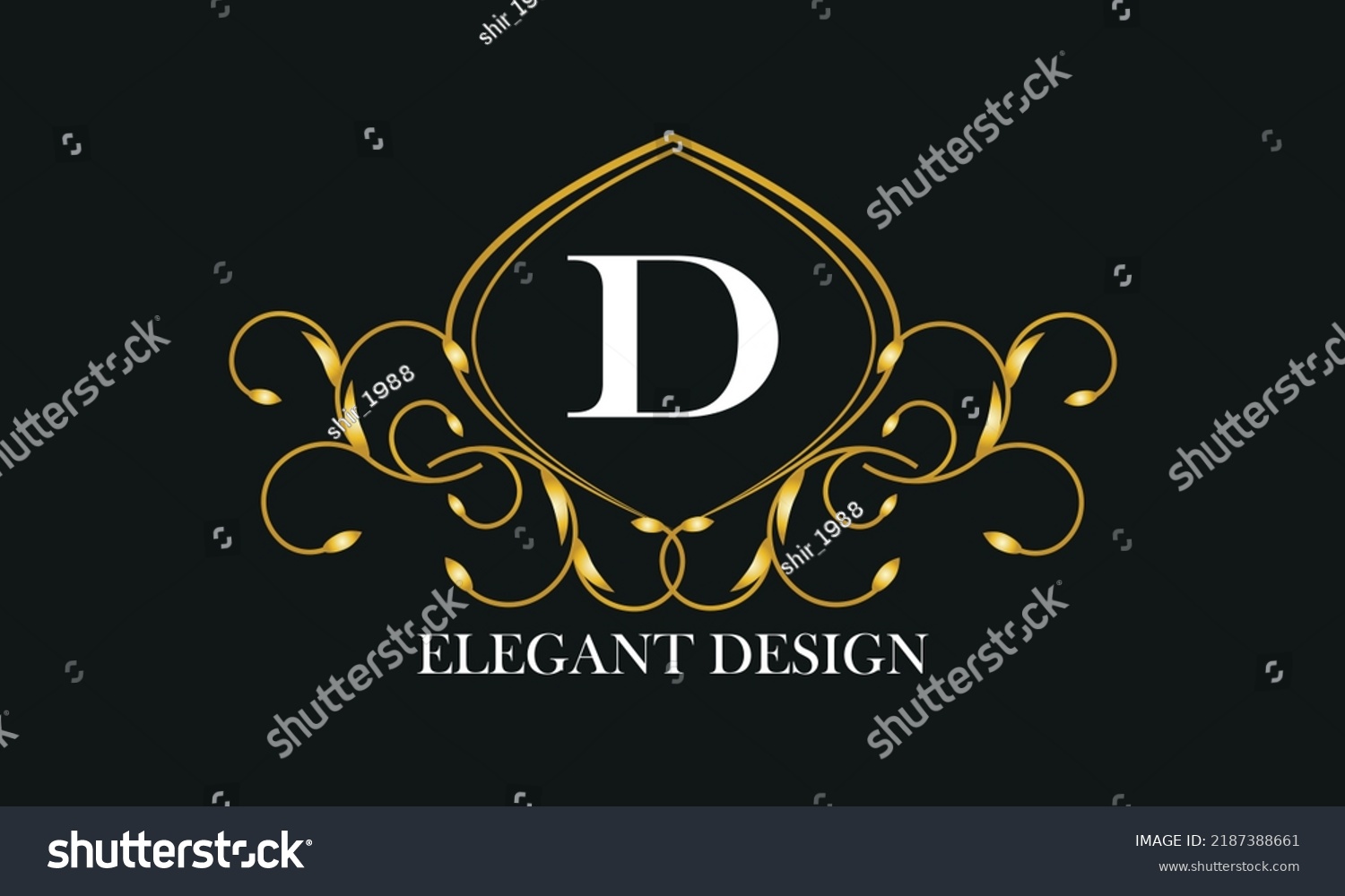 Vintage Logo Monogram Design Elegant Letter Stock Vector (Royalty Free ...