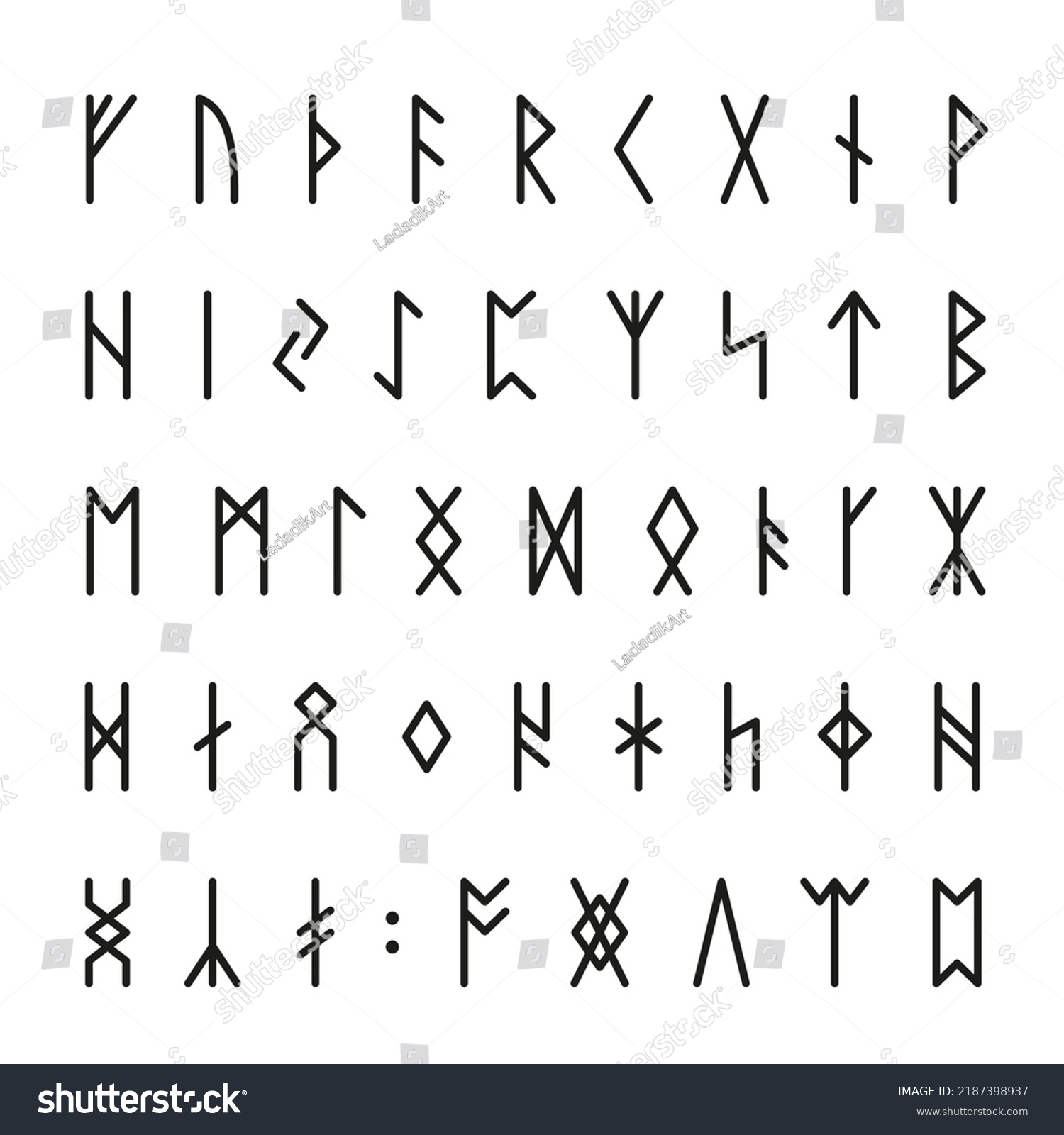 Viking Runes Runic Celtic Alphabet Norse Stock Vector (Royalty Free ...