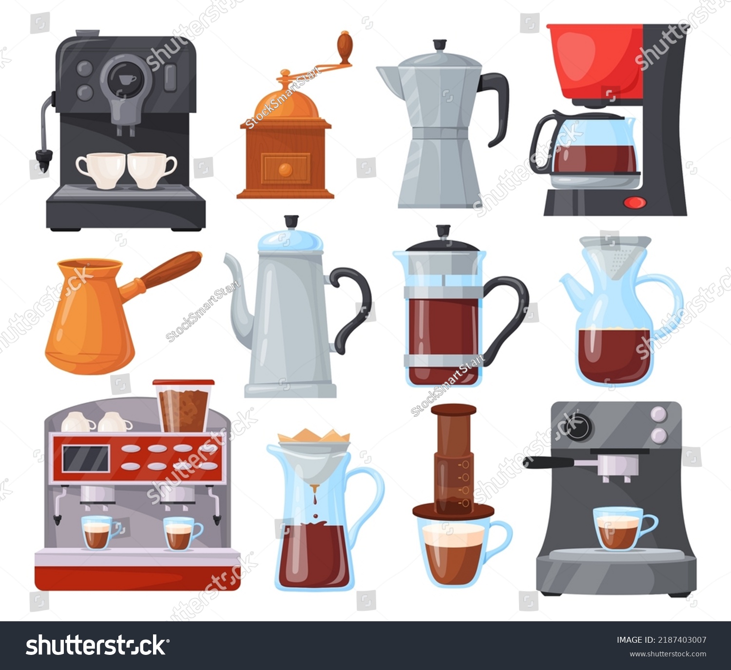 Cartoon Coffeemaker Coffee Machines Clipart French Stock Vector ...