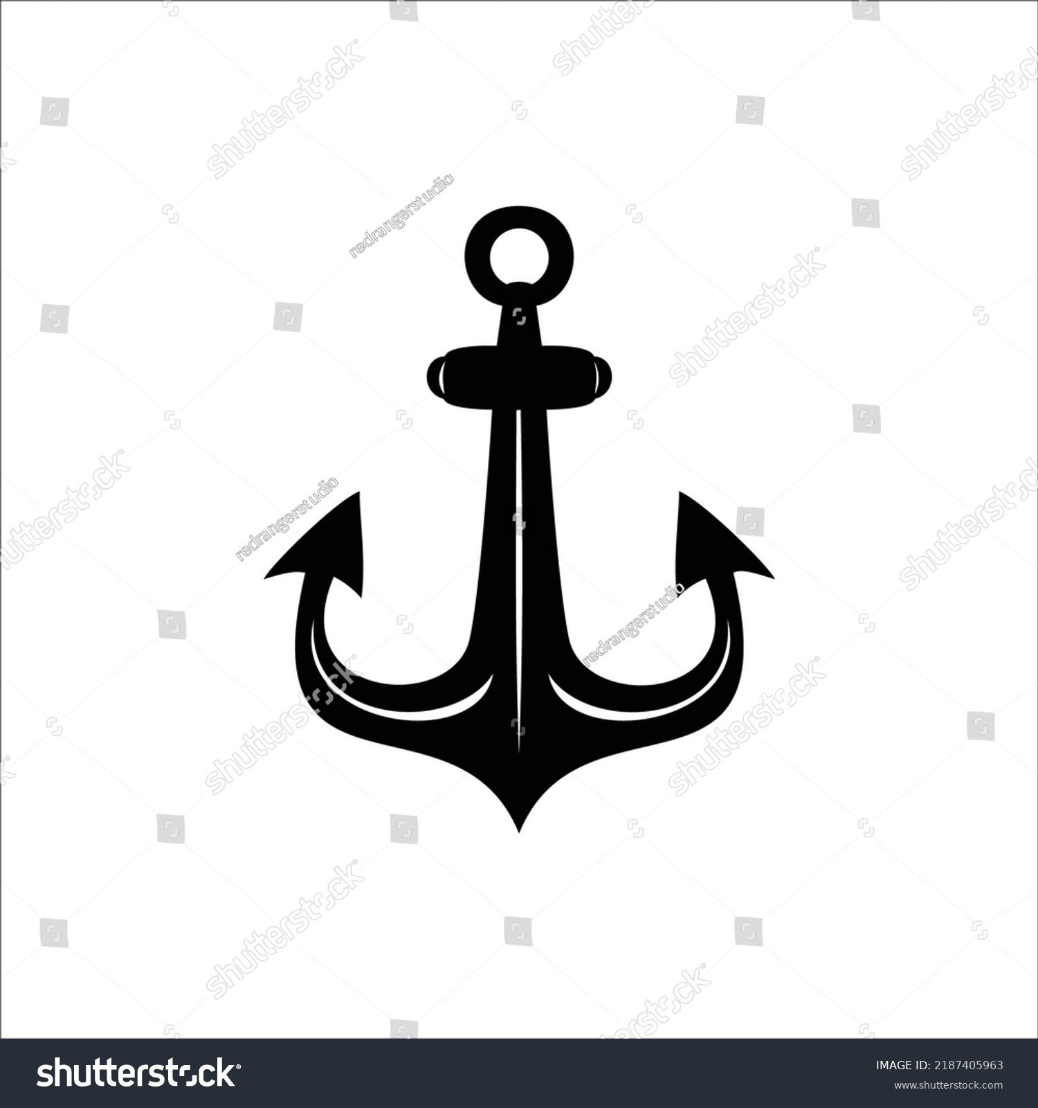 Anchor Silhouette Vector Illustration Nautical Sign Stock Vector ...