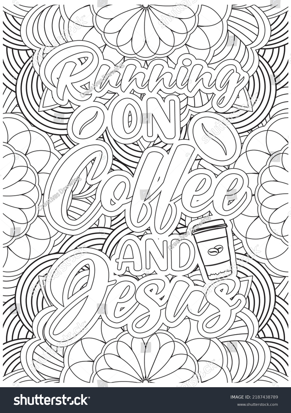 Coffee Quotes Coloring Book Page Stock Vector (Royalty Free) 2187438789 ...