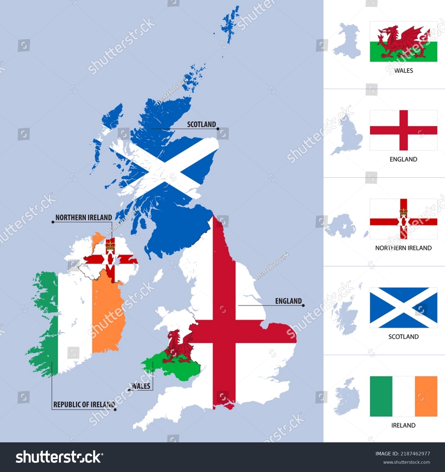 Detailed Map United Kingdom Great Britain Stock Vector (Royalty Free ...