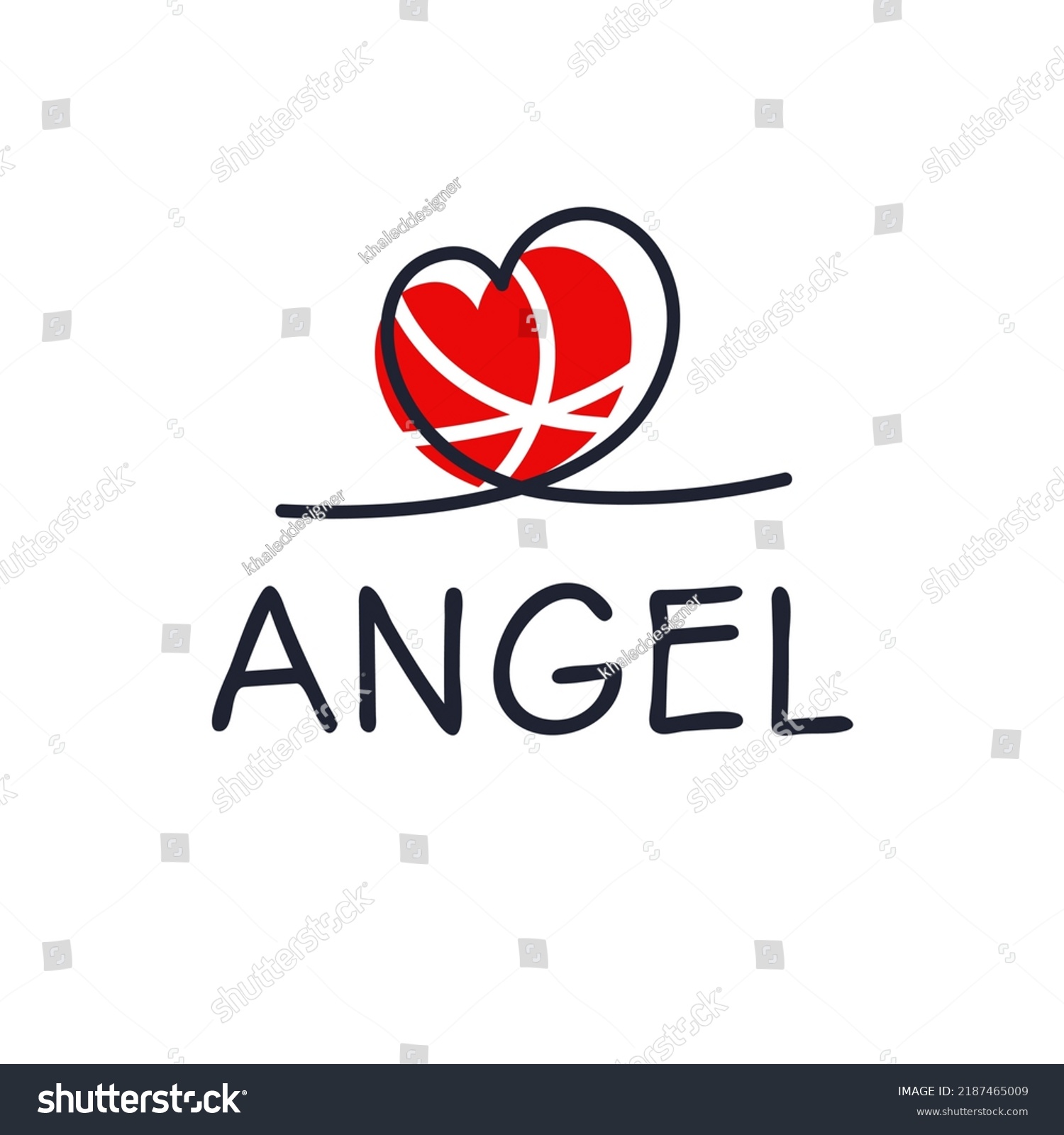 Angel Calligraphy Name Vector Illustration Stock Vector Royalty Free