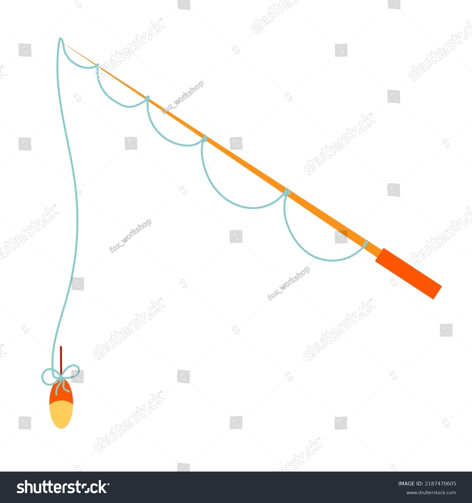 Fishing Rod Vector Illustration Isolated On Stock Vector (Royalty Free ...