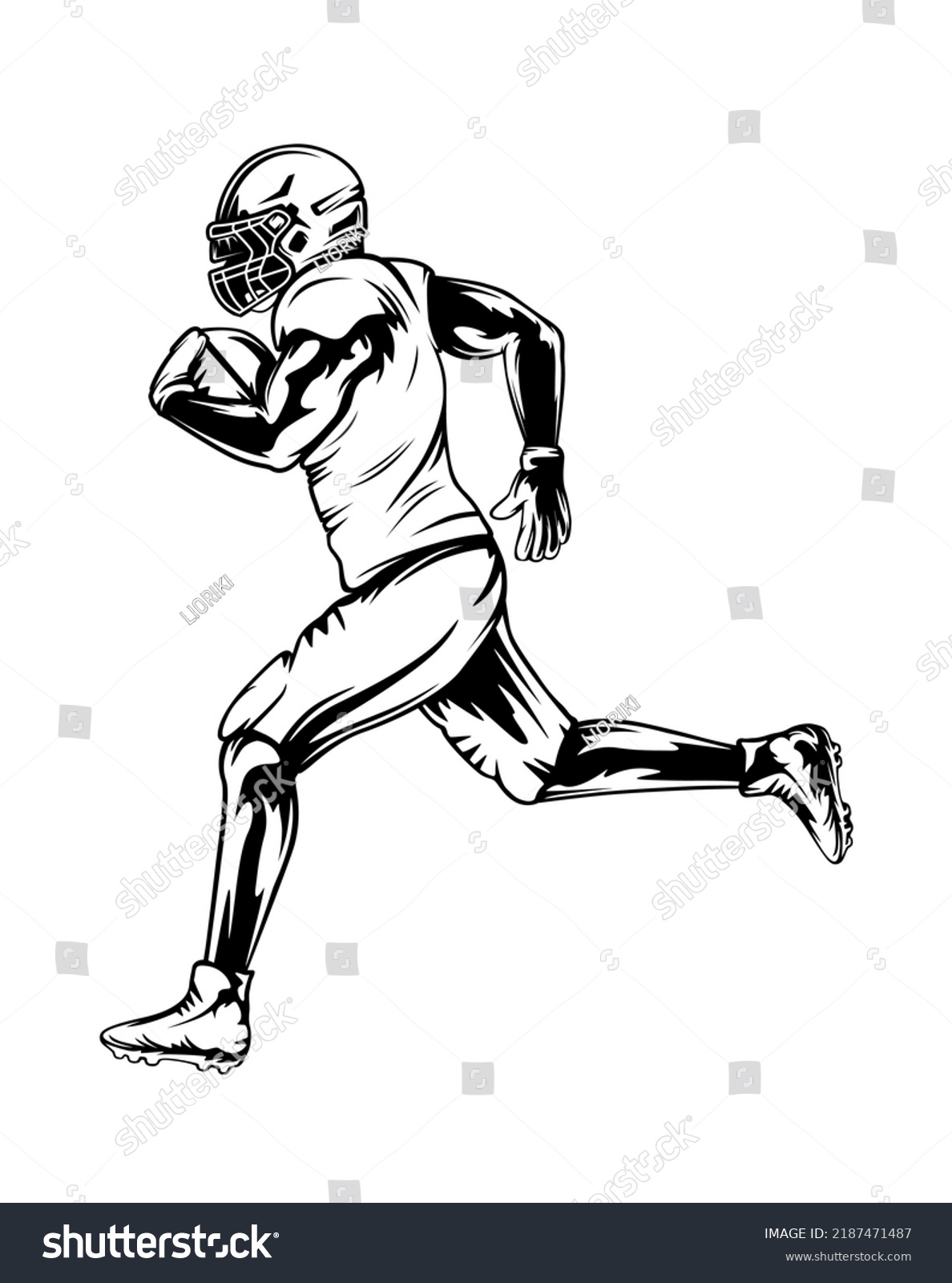 American Football Player Quarterback Isolated Illustration Stock Vector ...