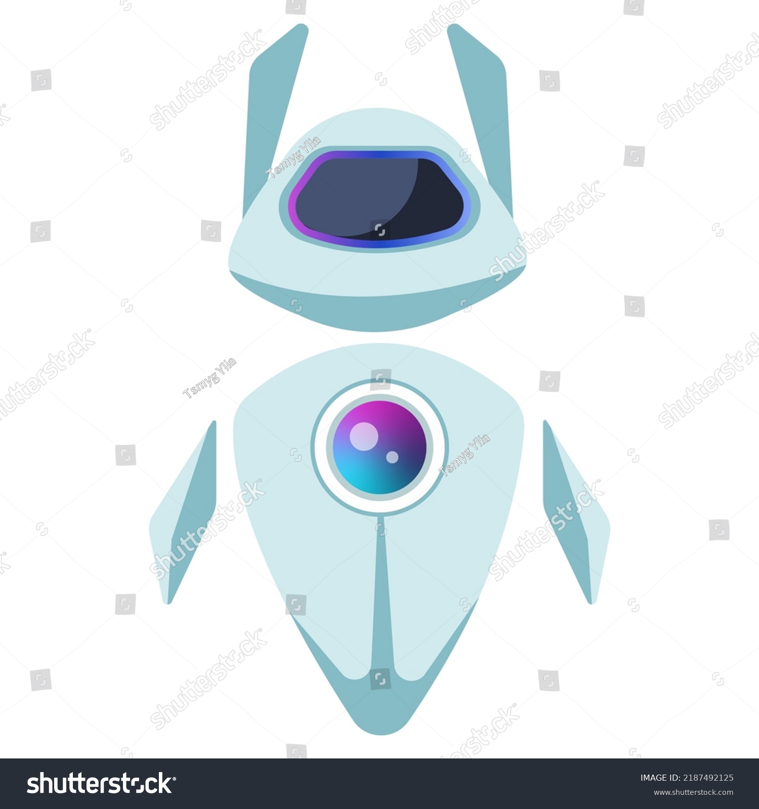 Spanking Blue Robot Assistant Screen Stock Illustration 2187492125 ...