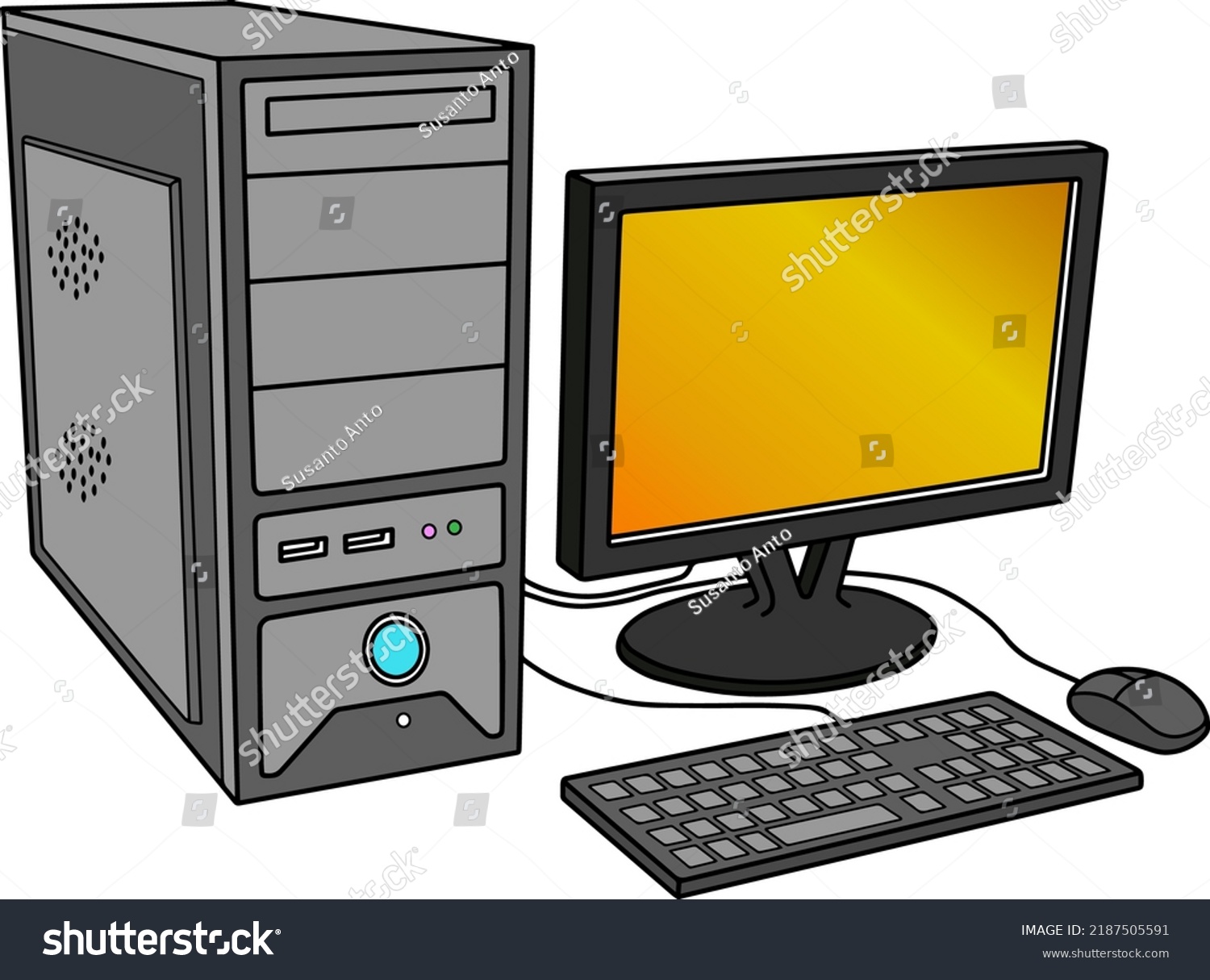 Computer Vector Illustration Isolated On White Stock Vector (royalty 