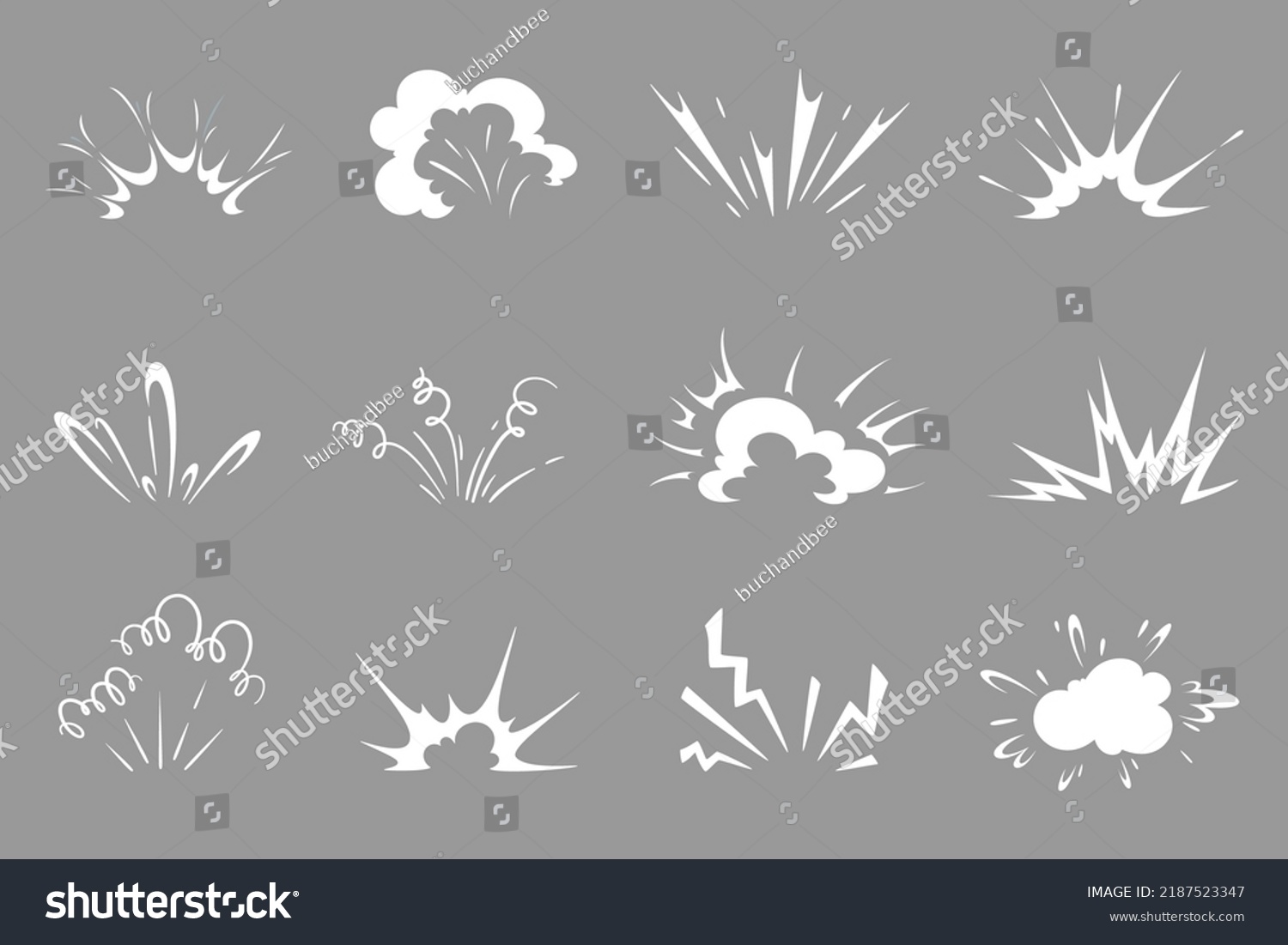 Cartoon Bomb Explosion Comic Clouds Smoke Stock Vector (Royalty Free ...