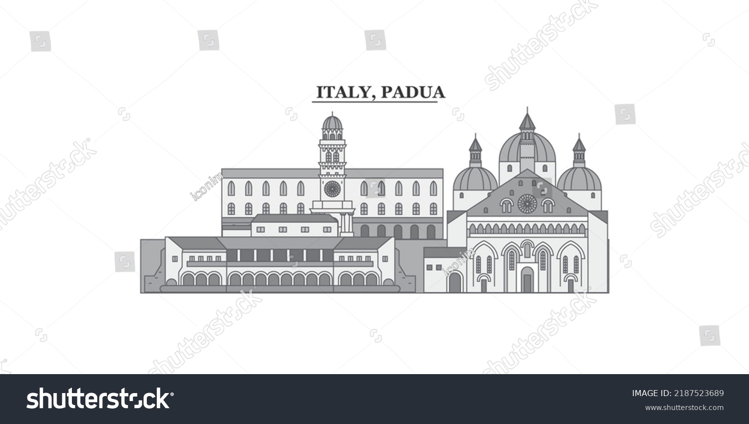 Italy Padua City Skyline Isolated Vector Stock Vector (Royalty Free ...