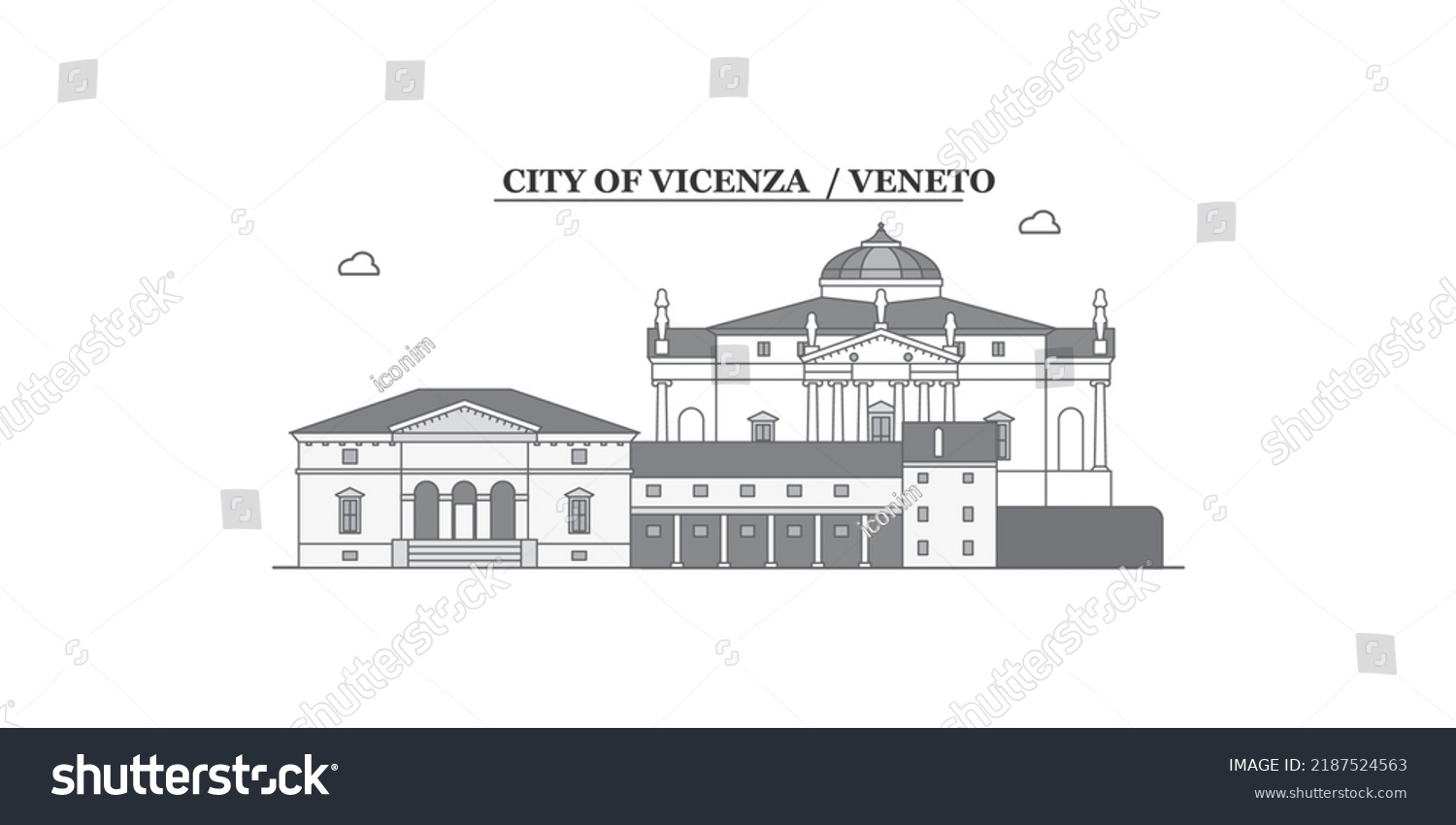 Italy Vicenza City Skyline Isolated Vector Stock Vector (Royalty Free ...