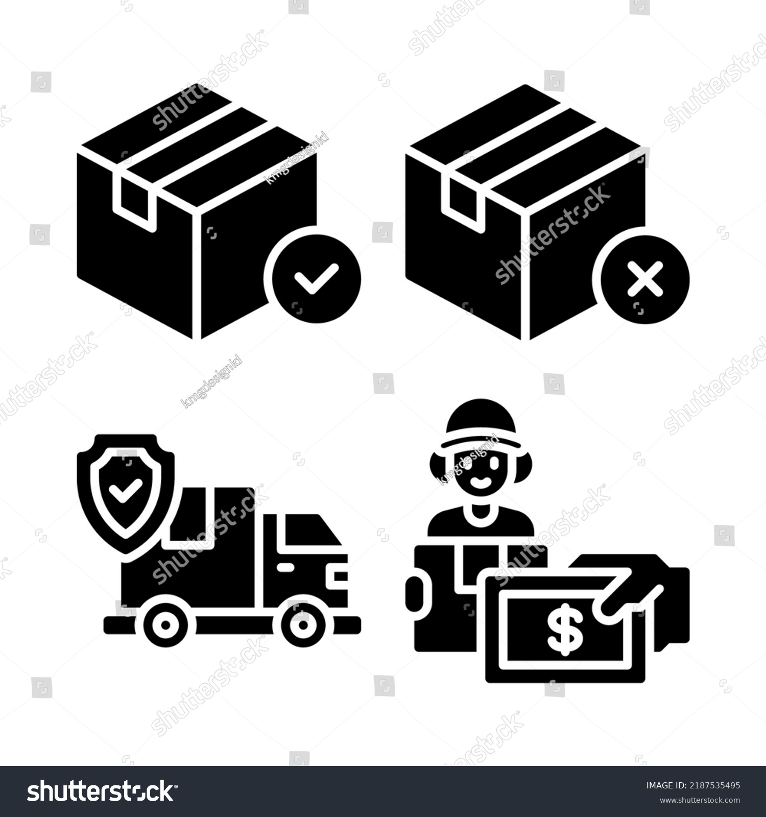 Logistics Icons Set Logistics Truck Delivery Stock Vector (Royalty Free ...