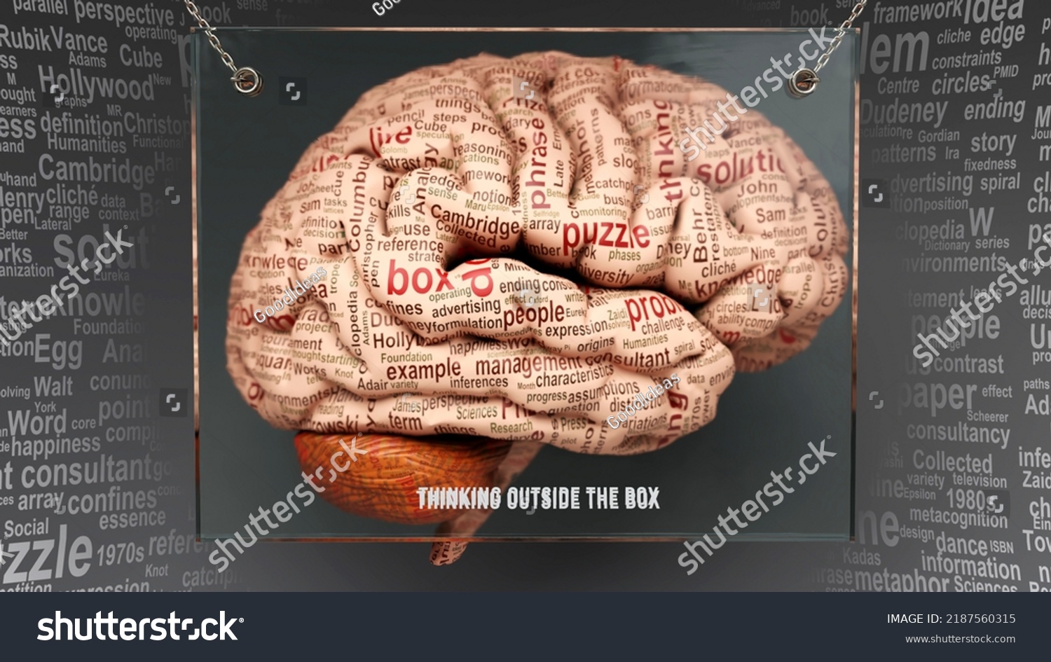 Thinking Outside Box Human Brain Dozens Stock Illustration 2187560315