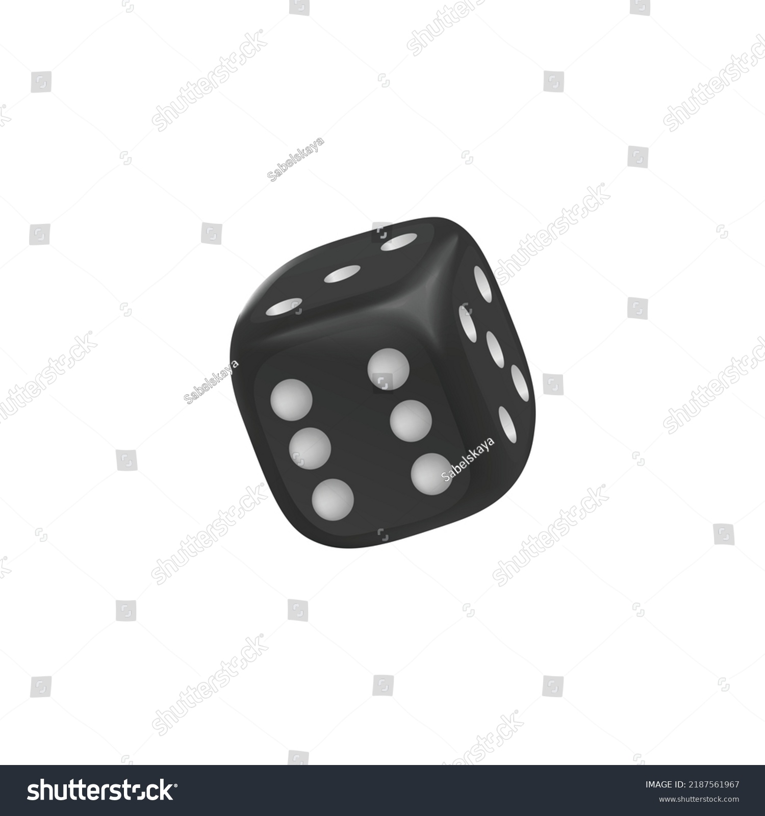 Realistic Black Dice Numbers Dots Vector Stock Vector (Royalty Free ...