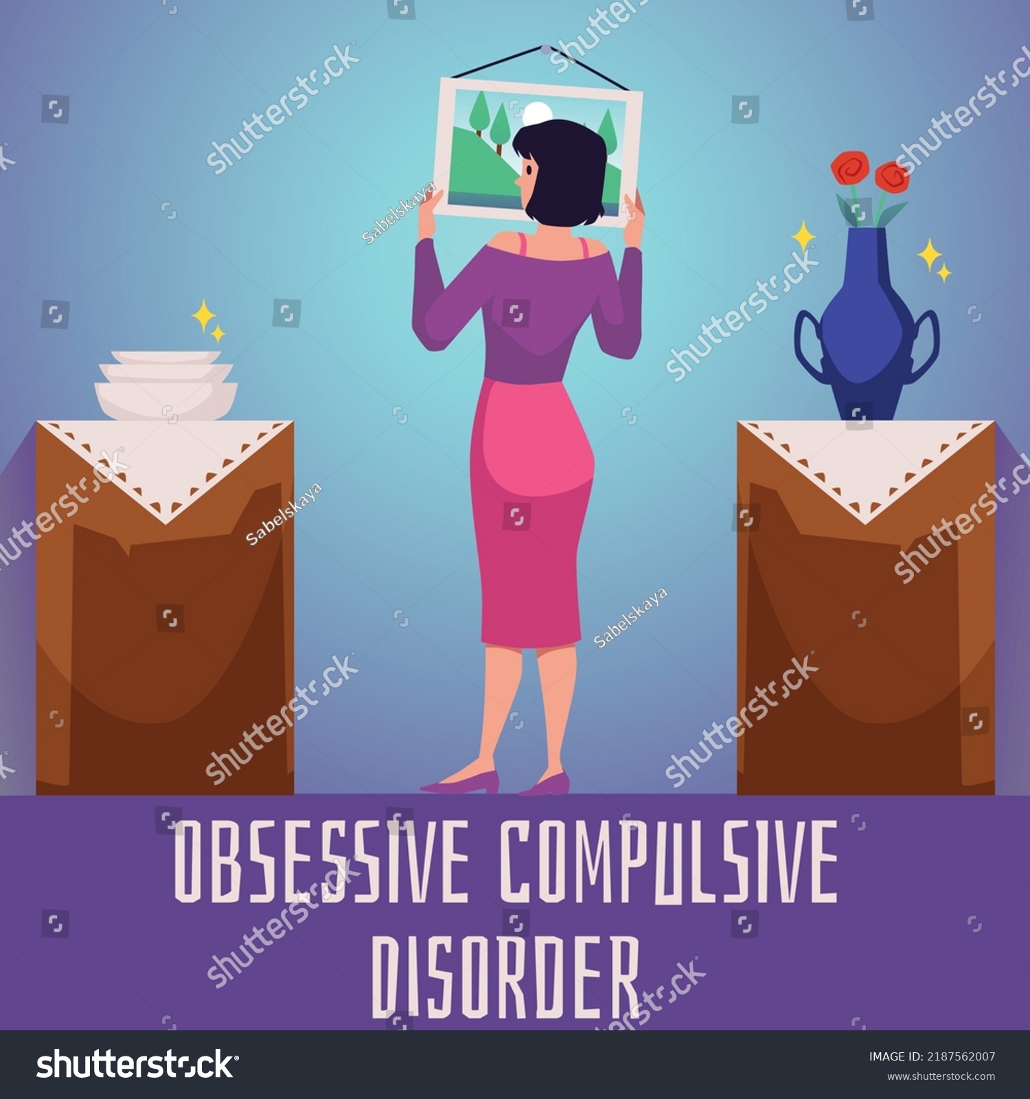 Perfectionism Obsessive Compulsive Disorder Poster Banner Stock Vector Royalty Free 2187562007 