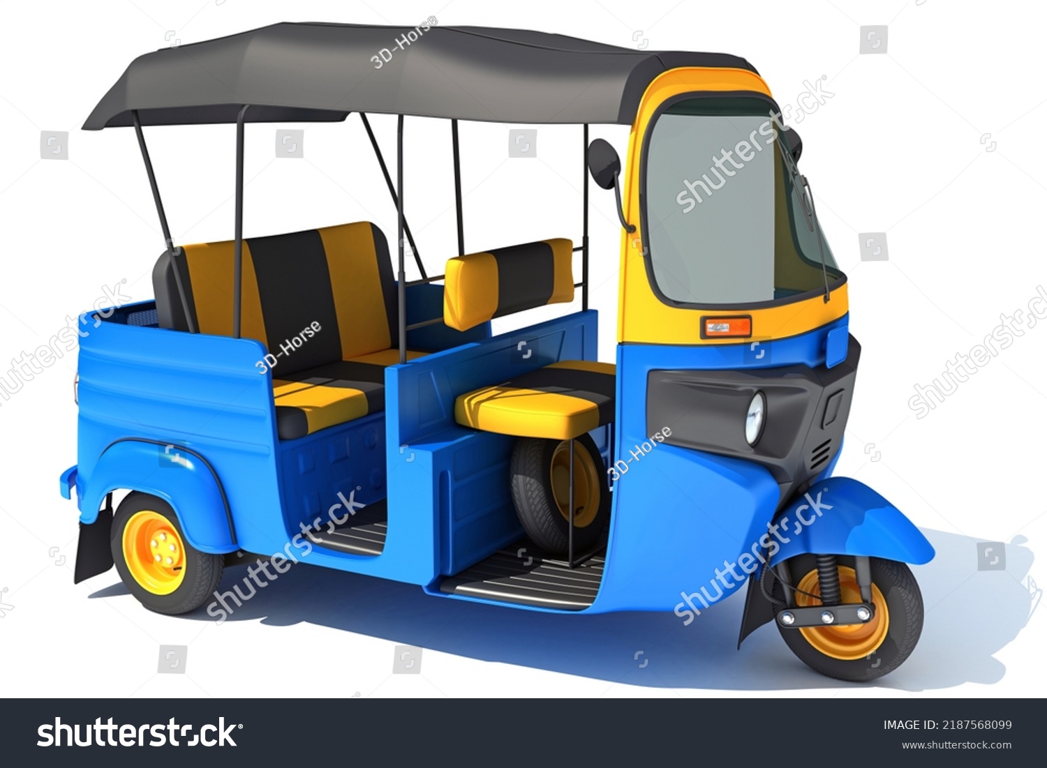 Mini Taxi Auto Rickshaw 3d Rendering Stock Illustration 2187568099 ...