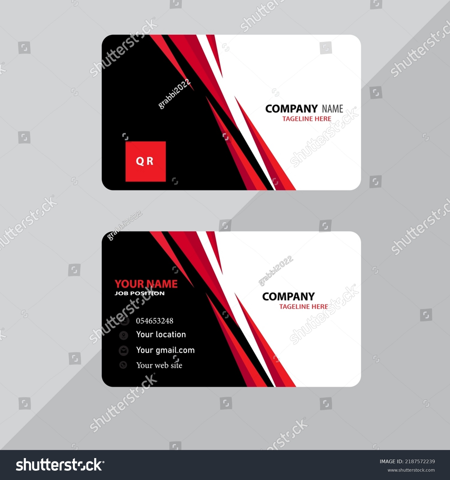 Business Card Desing Whit Clor Black Stock Vector (Royalty Free ...