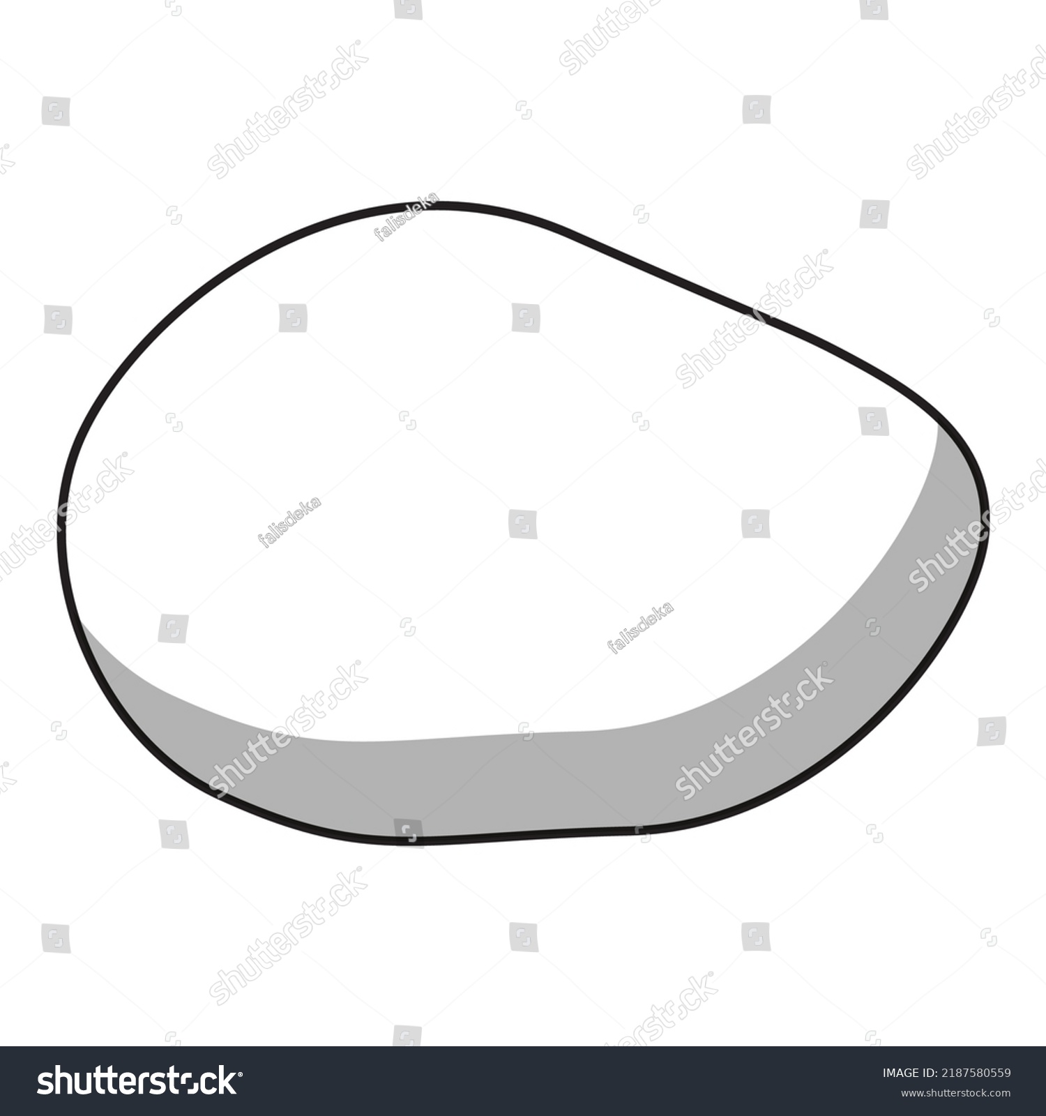 Stone Outline Vector Illustrationisolated On White Stock Vector ...