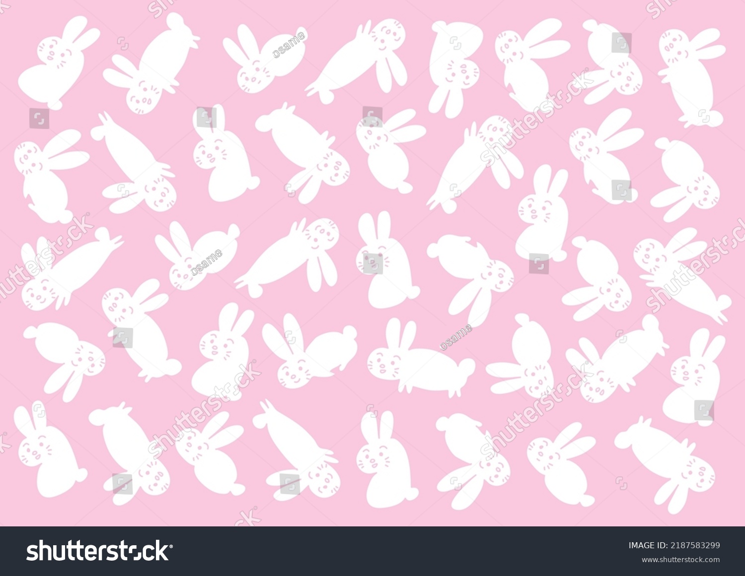 Cute Rabbit Pattern Vector Illustration White Stock Vector Royalty