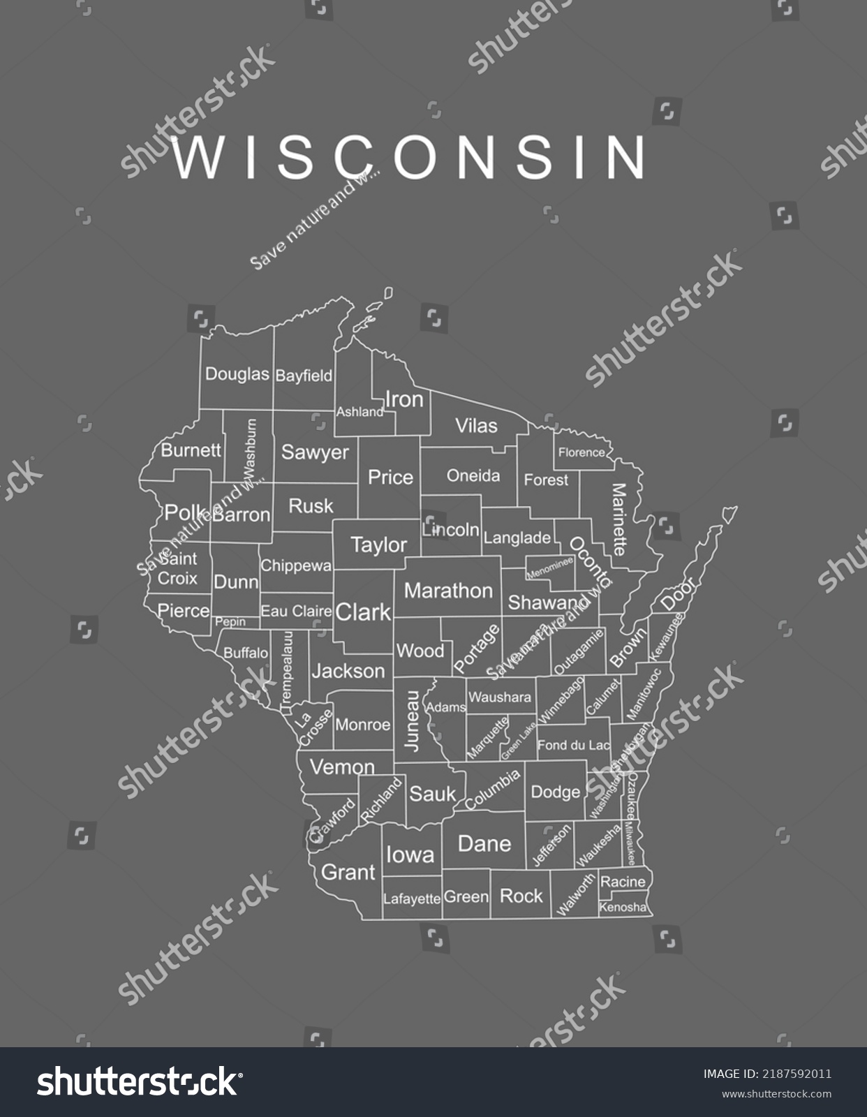 Wisconsin State Vector Map Silhouette Illustration Stock Vector ...