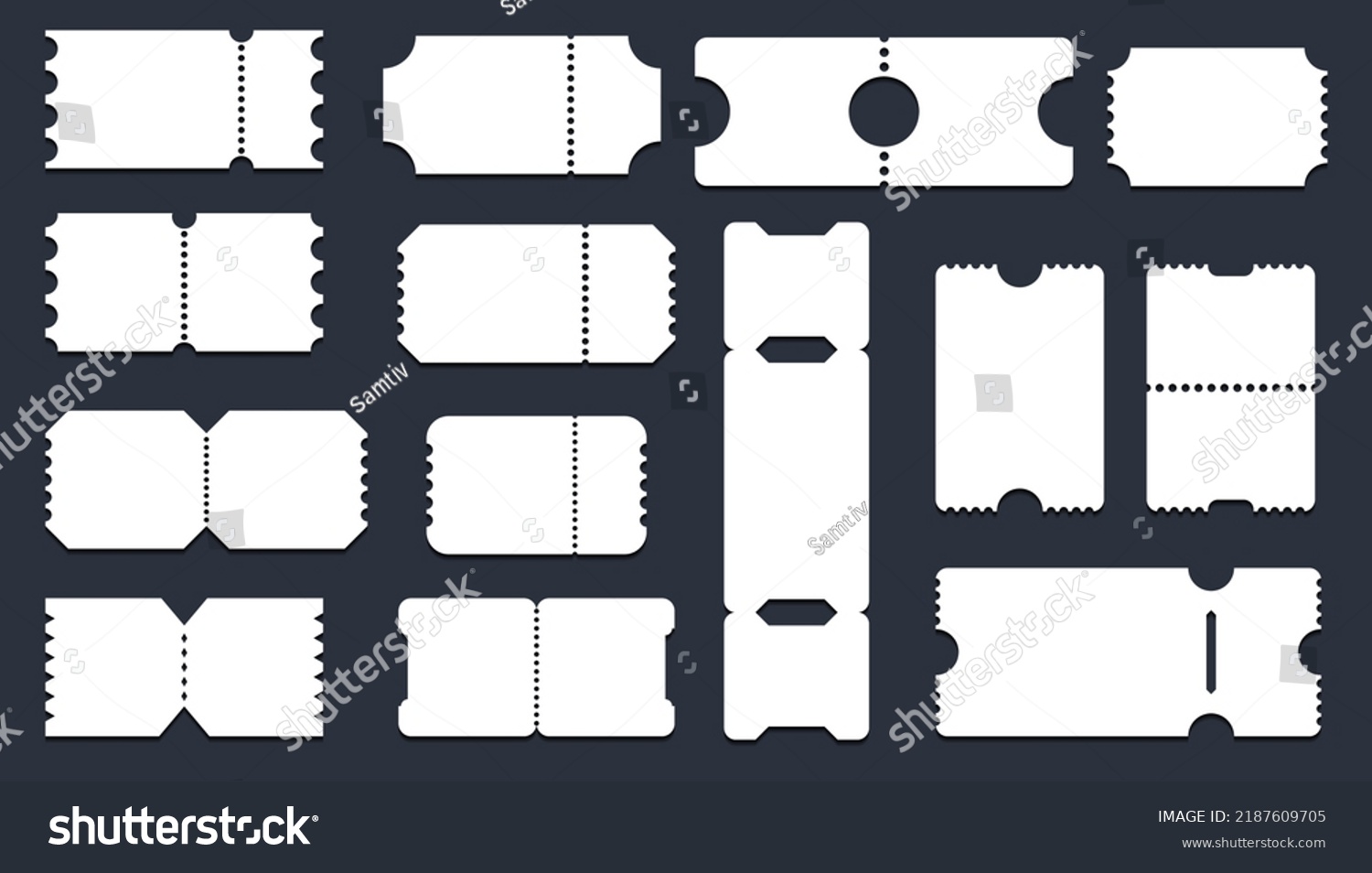 Set Tickets Template Different Forms Tickets Stock Vector (Royalty Free ...