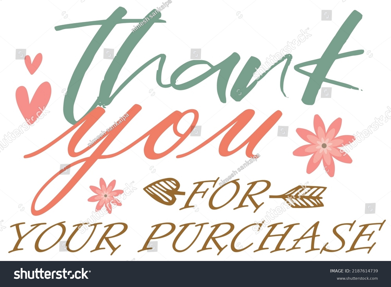 Thank You Appreciation Gratitude Floral Leaves Stock Vector (Royalty ...