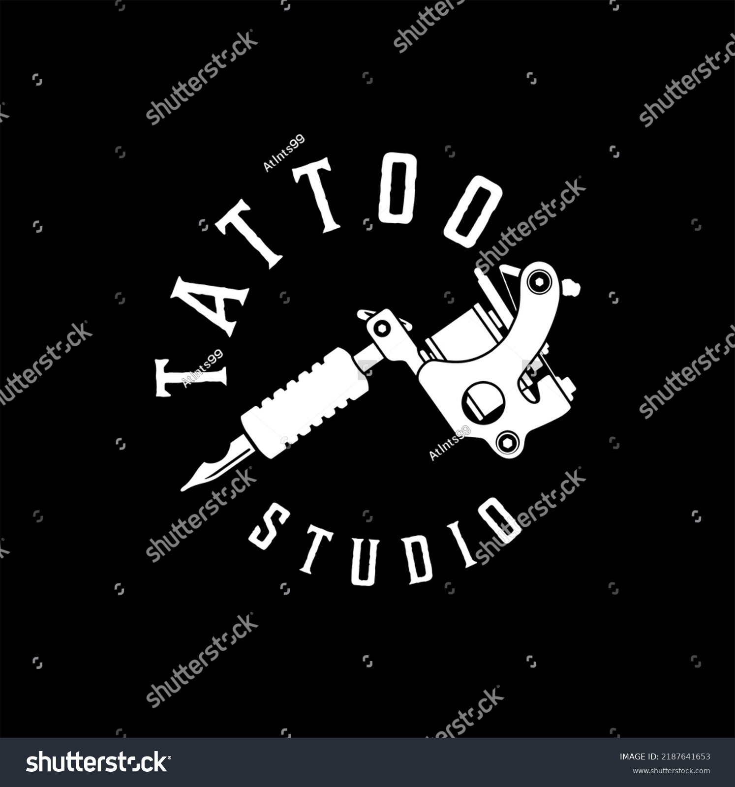 Simple Tattoo Studio Logo Modern Tattoo Stock Vector (Royalty Free ...