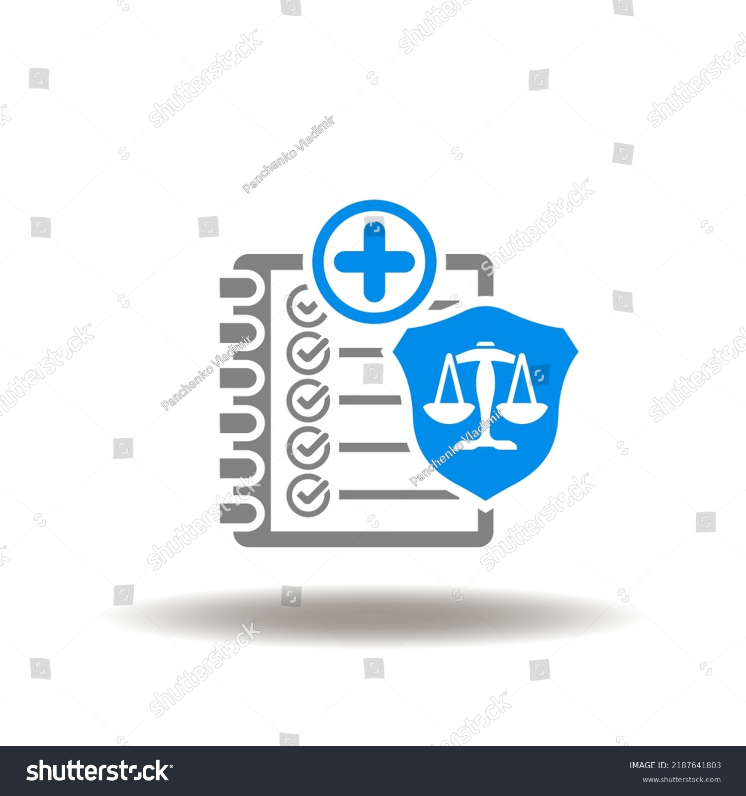 Vector Illustration Checklist Medicine Pharmacy Cross Stock Vector ...