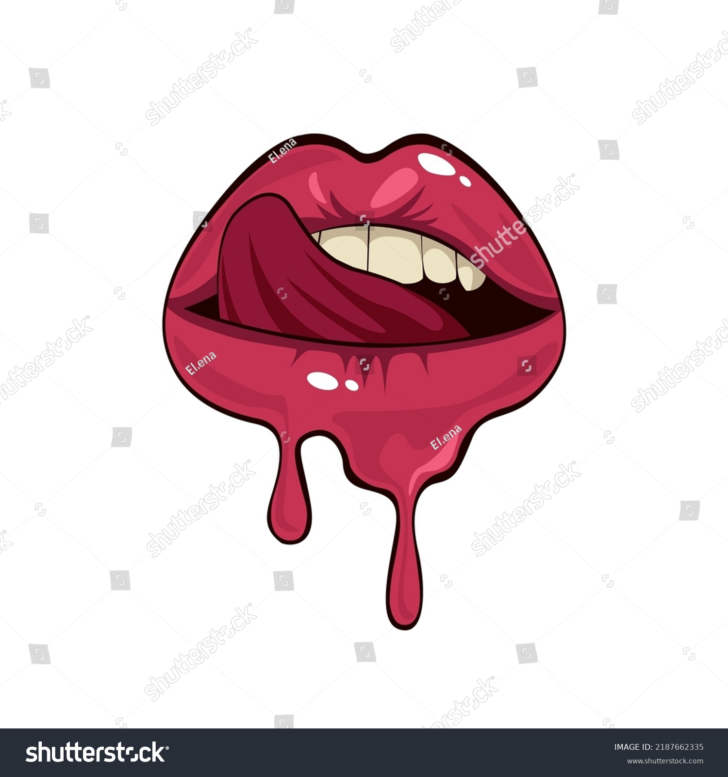 Ajar Sexy Female Mouth Red Makeup Stock Vector Royalty Free 2187662335 Shutterstock