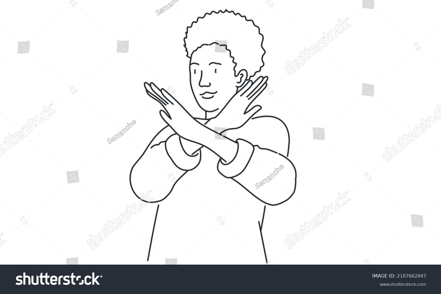 Woman Saying No Showing Denial Ignore Stock Vector (Royalty Free ...