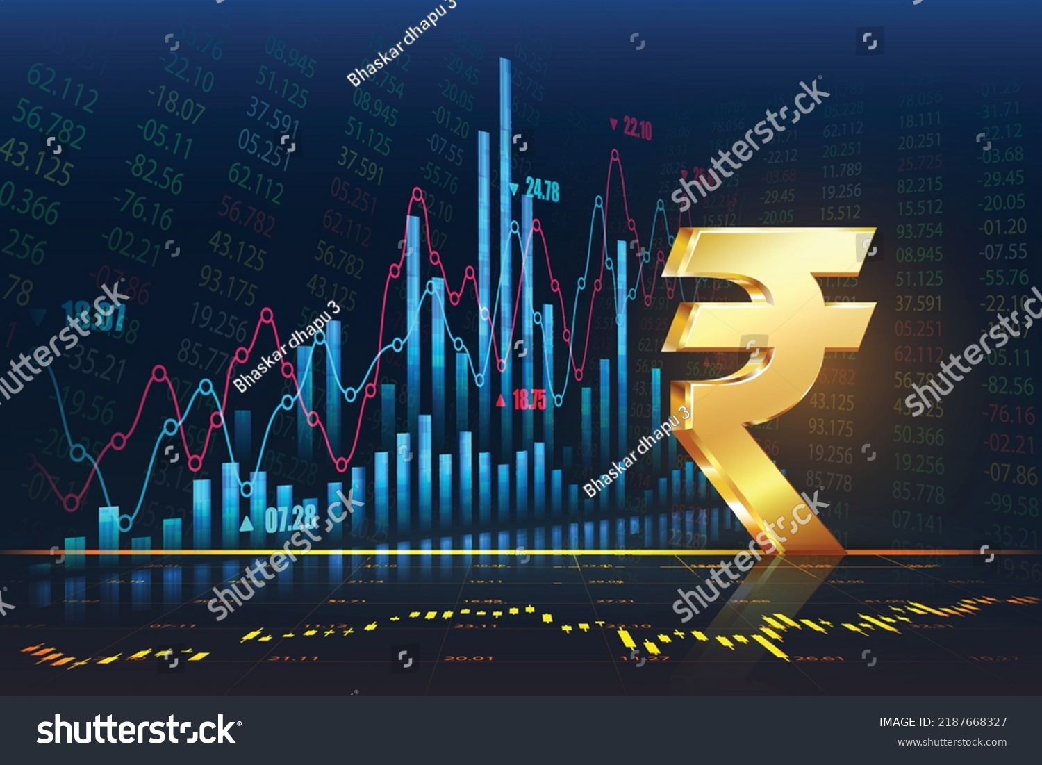 Indian Economy Increase Bull Market Indian Stock Vector (Royalty Free ...