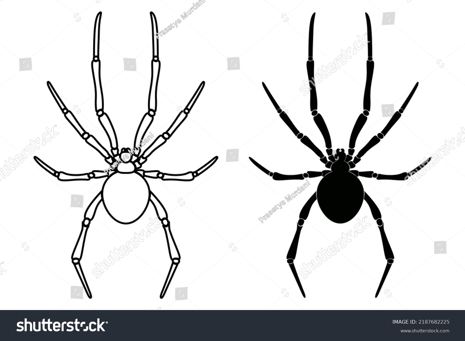 Simple Spider Black Color Spider Black Stock Vector (Royalty Free ...