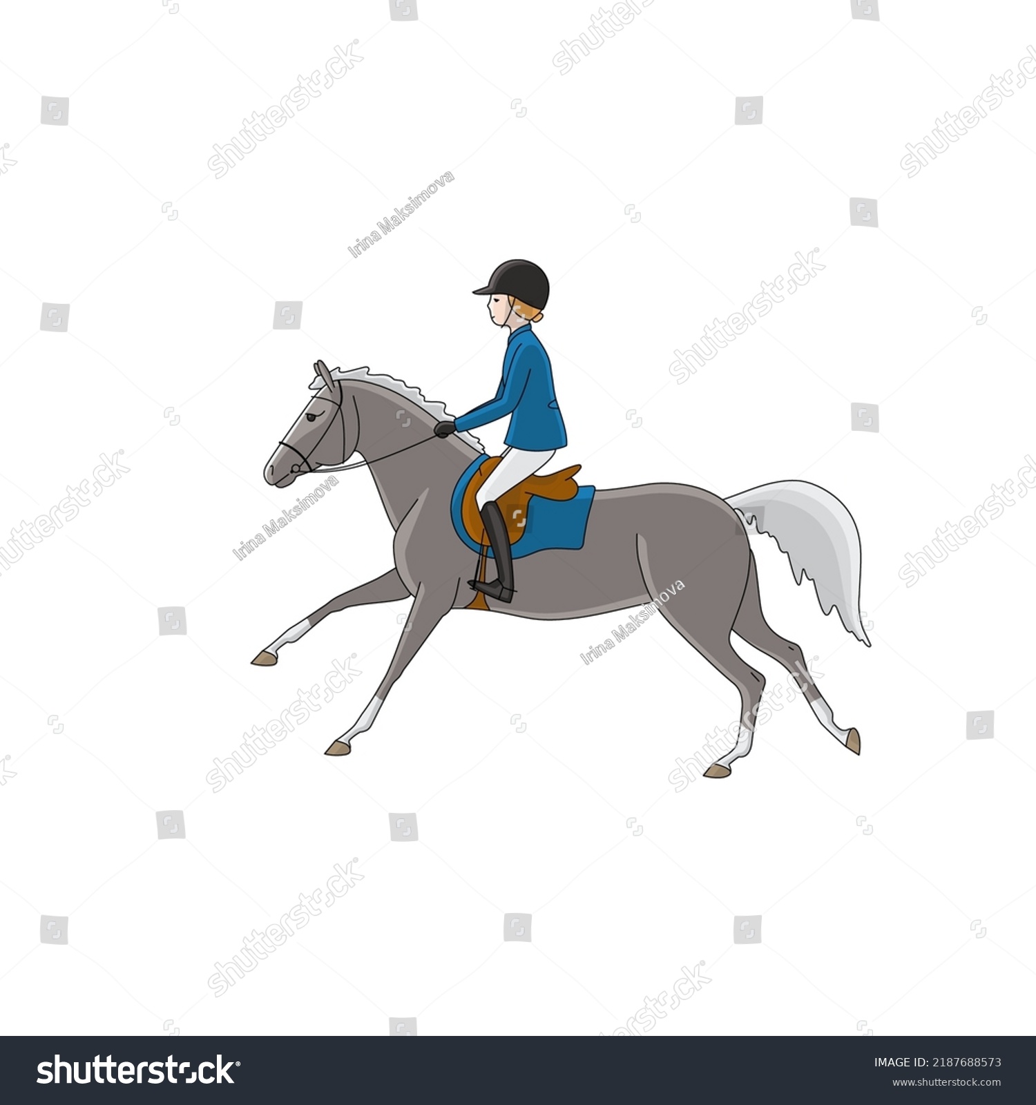 Cute Cartoon Kid Pony Vector Print Stock Vector (royalty Free 