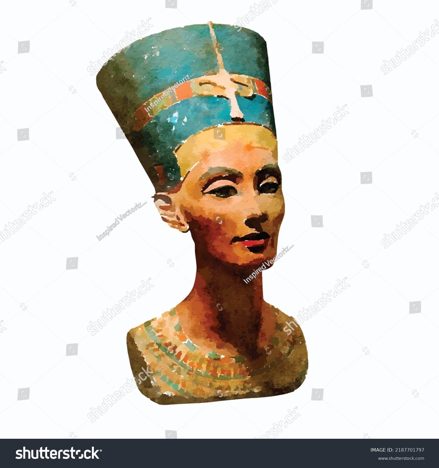 Egypt Queen Vector Picture Nefertiti Illustration Stock Vector (Royalty ...