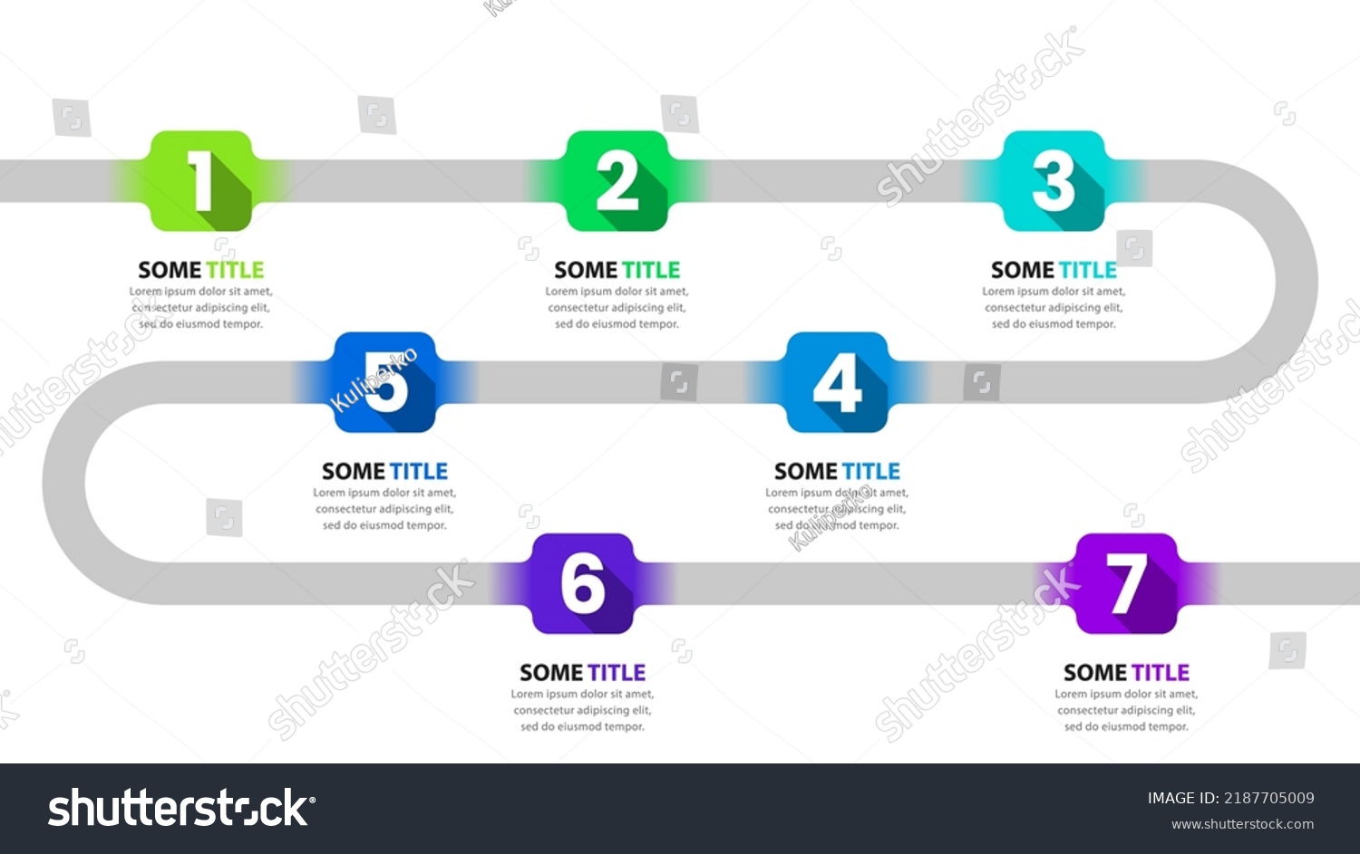 Infographic Template 7 Options Steps Timeline Stock Vector (Royalty ...