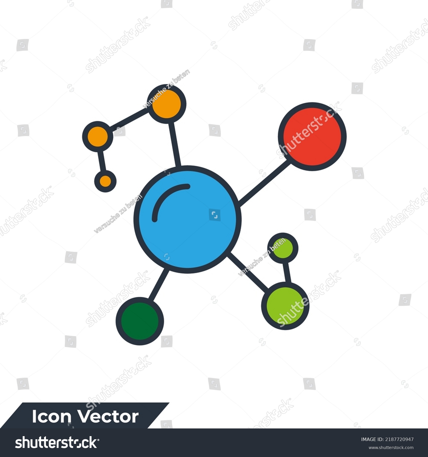 Physics Icon Logo Vector Illustration Molecule Stock Vector (Royalty ...