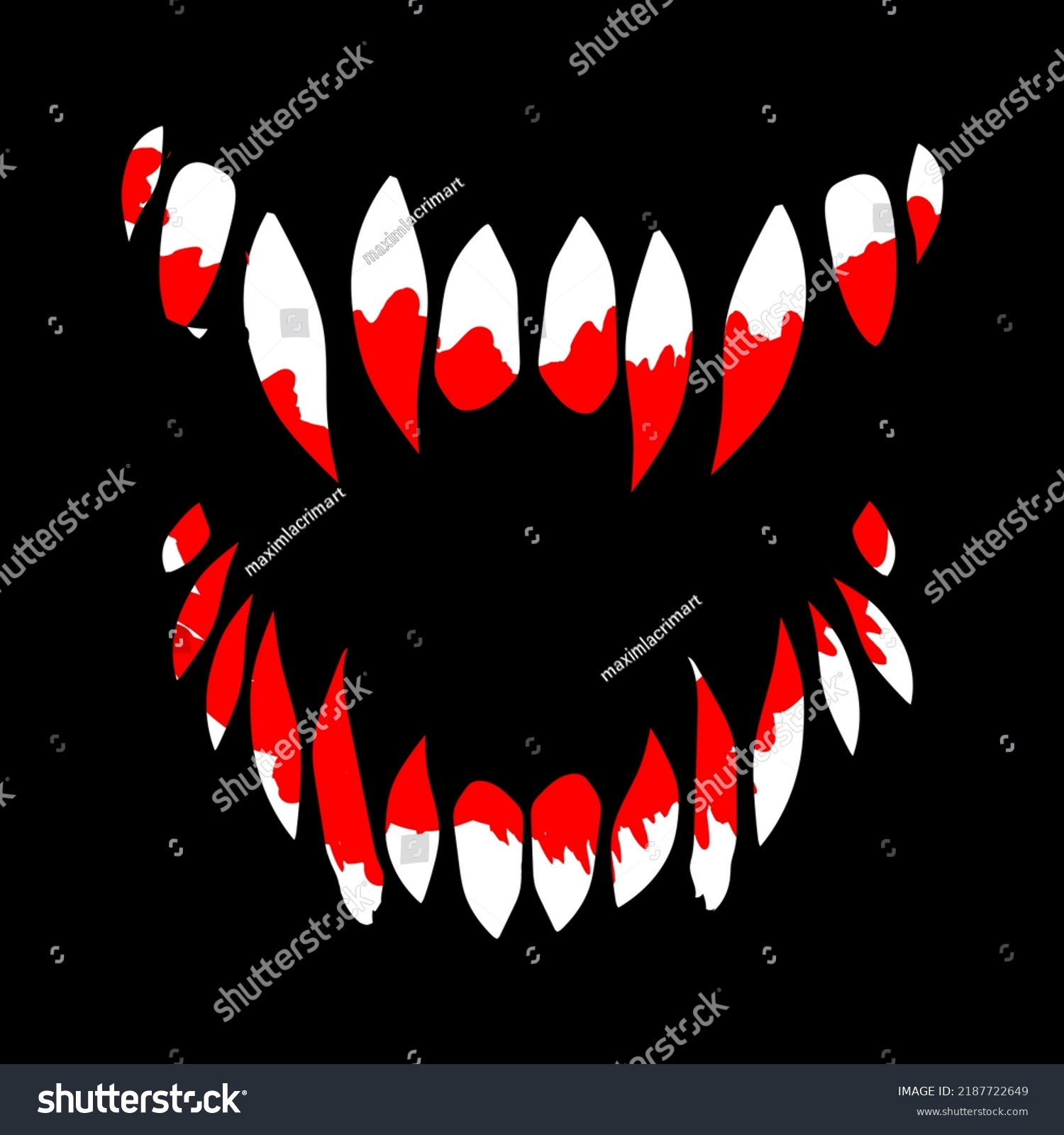 Vampire Teeth Blood Vector Illustration Isolated Stock Vector (Royalty ...