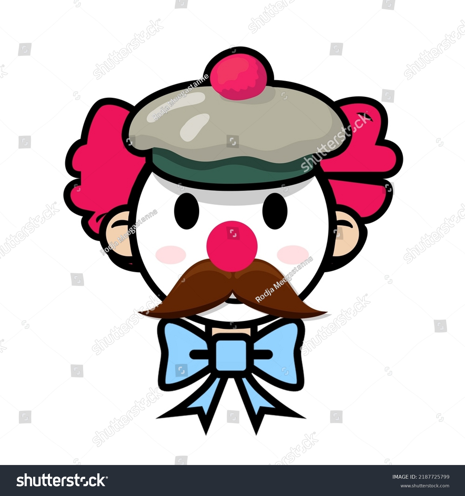 Cute Clown Art Cute Costumes White Stock Illustration 2187725799 ...