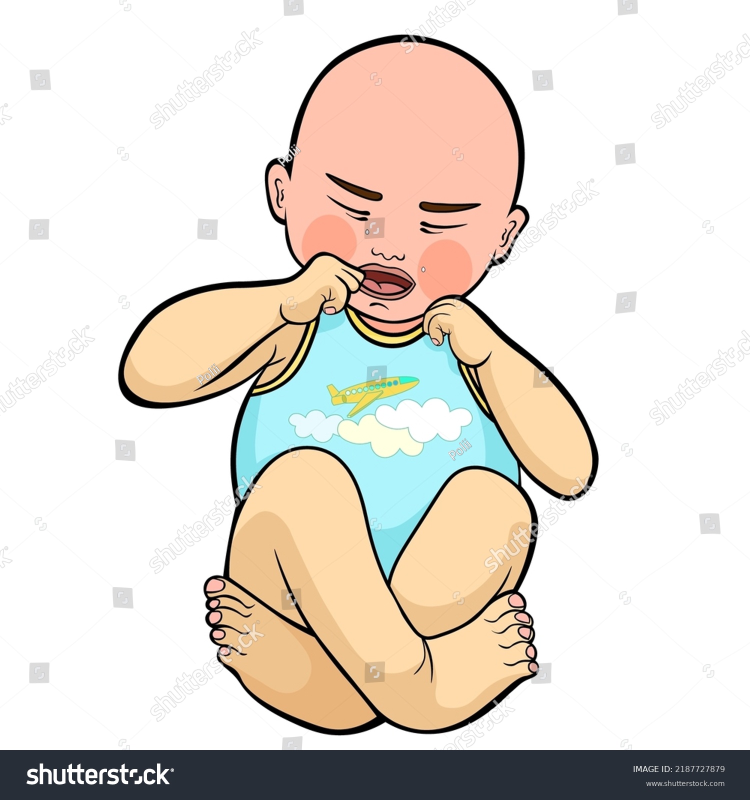 Small Baby Tshirt Airplane Crying Vector Stock Vector (Royalty Free ...