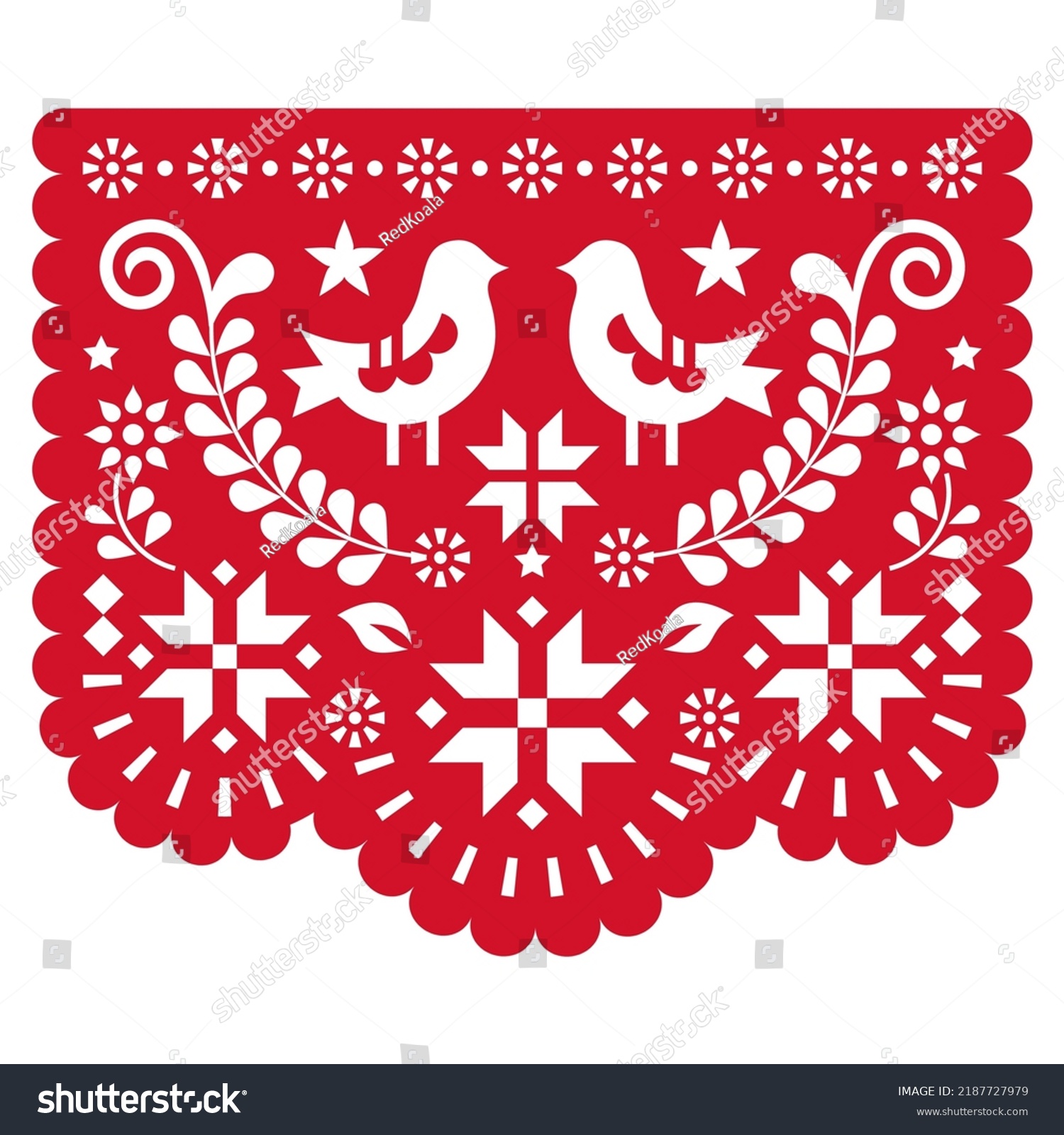 Christmas Papel Picado Vector Design Snowflakes Stock Vector Royalty Free 2187727979 8368