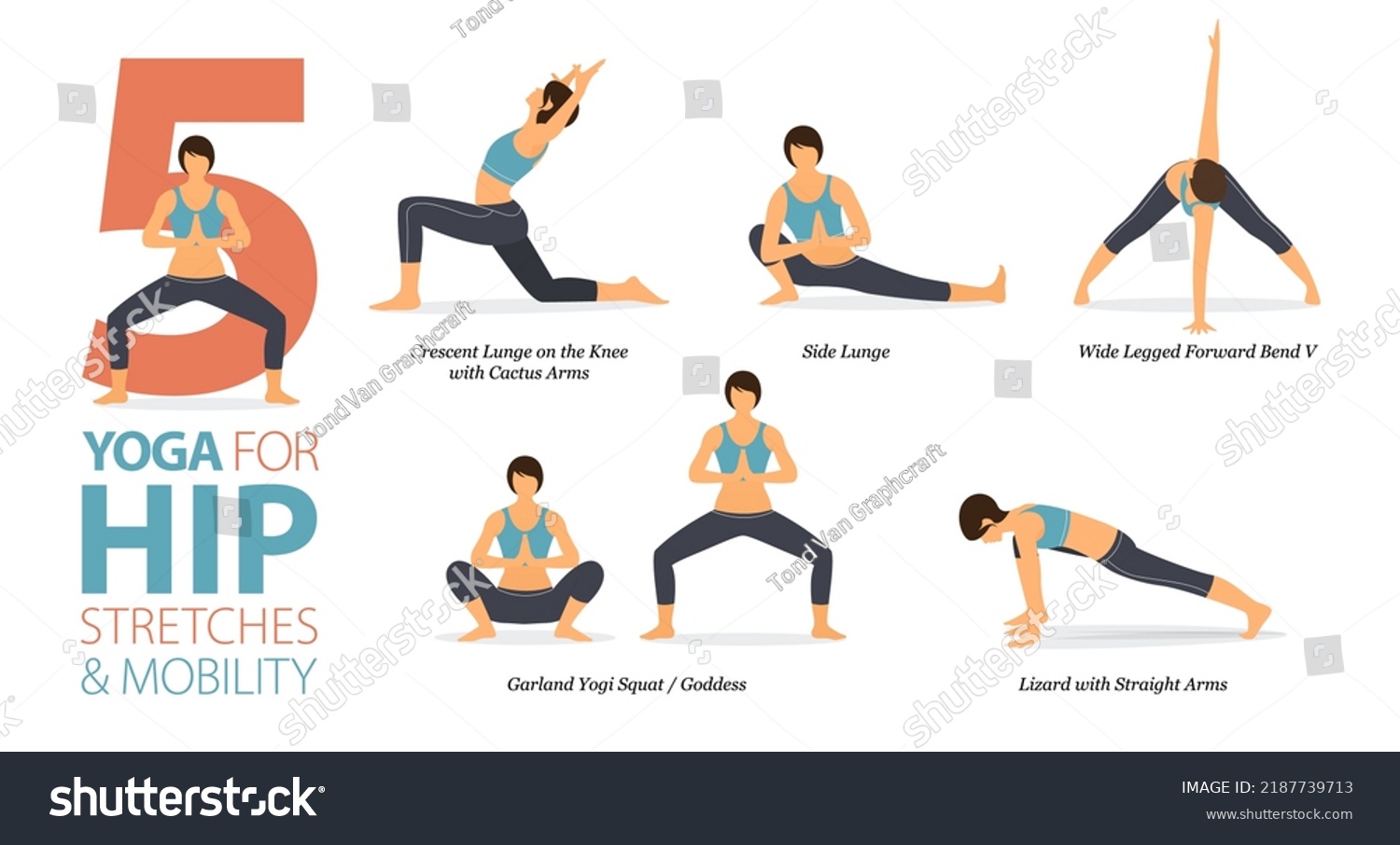 Infographic 5 Yoga Poses Workout Home Stock Vector (Royalty Free ...