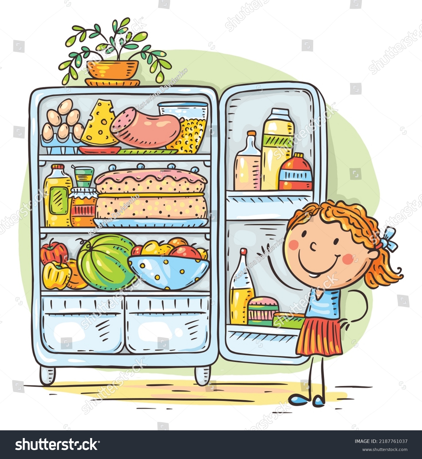 Заяц возле холодильника рисунок
