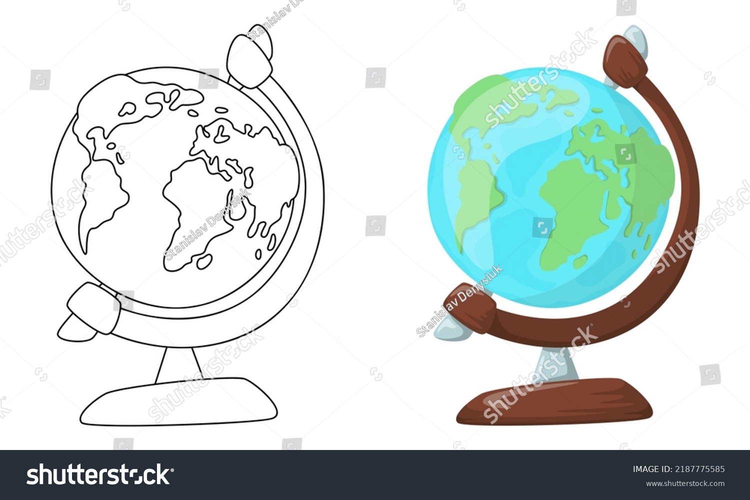 Set Vector Illustrations Earth Globe Isolated Stock Vector Royalty Free Shutterstock