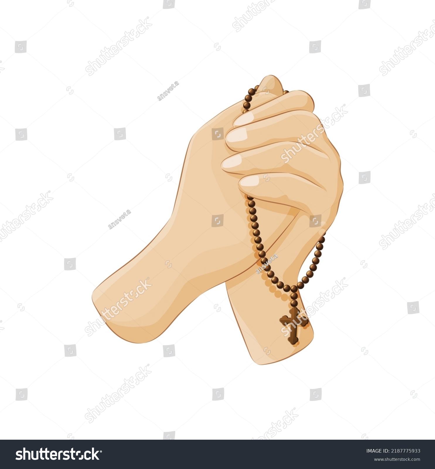 Two Palms Folded Prayer Gesture Praying Stock Vector Royalty Free Shutterstock