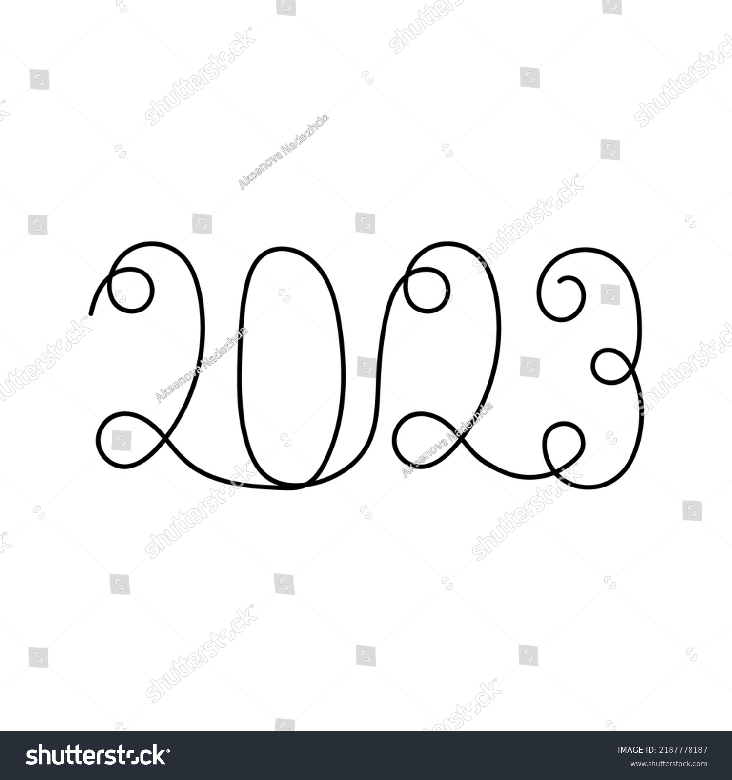 2023 Year Continuous One Line Drawing Stock Vector (Royalty Free ...