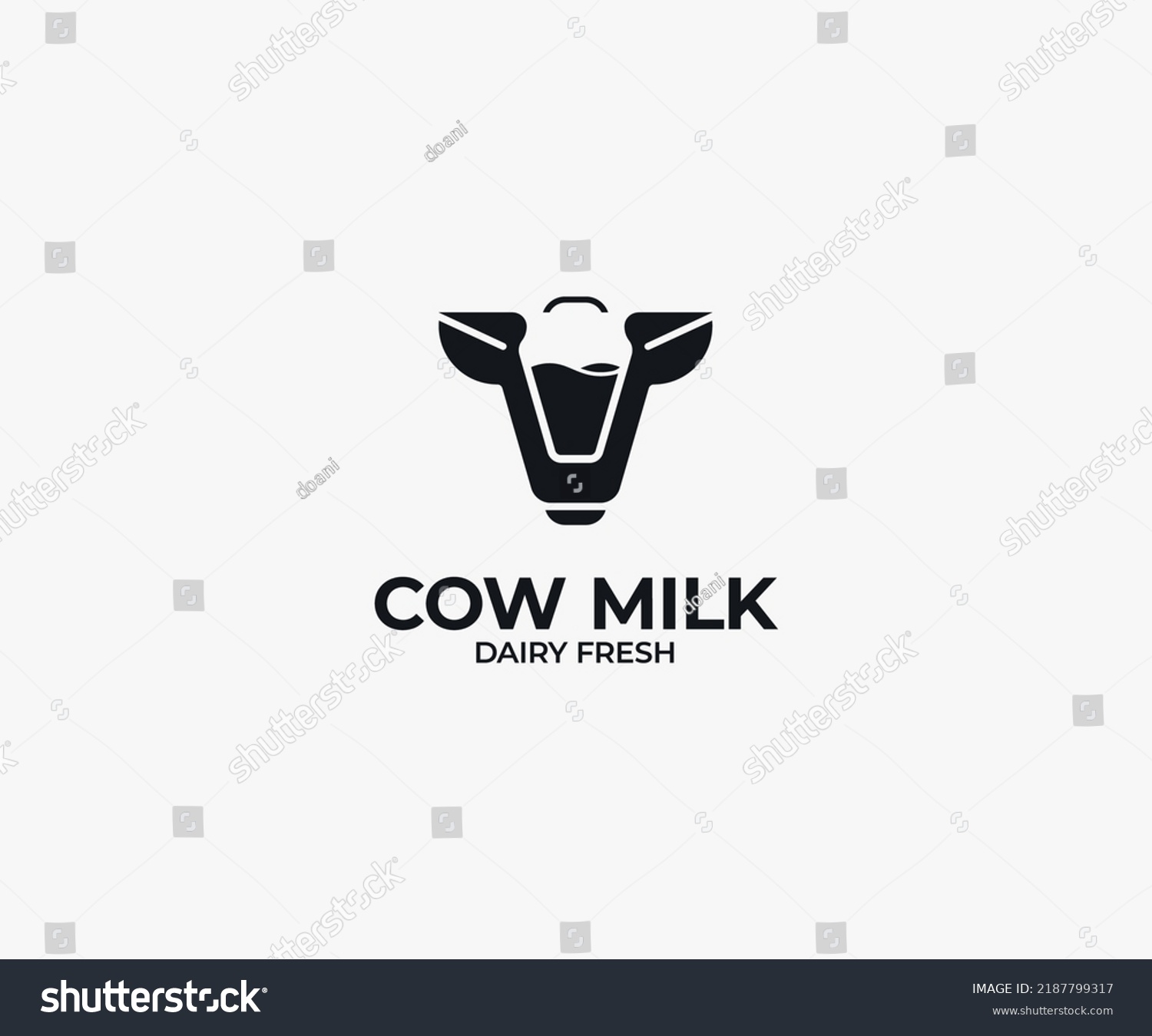 Cow Milk Logo Design Space Negative Stock Vector (Royalty Free ...