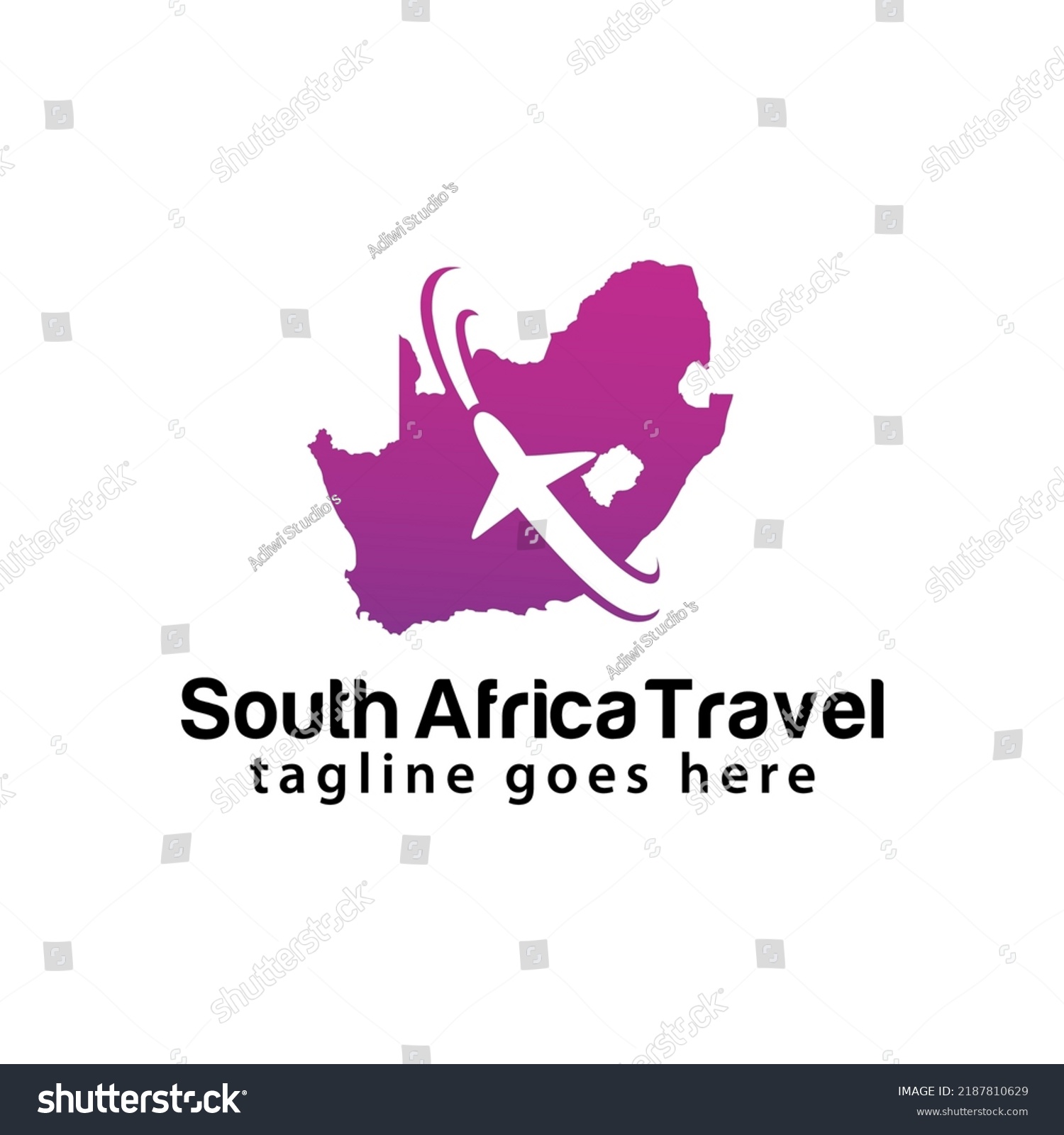 South Africa Travel Logo Design Template Stock Vector Royalty Free